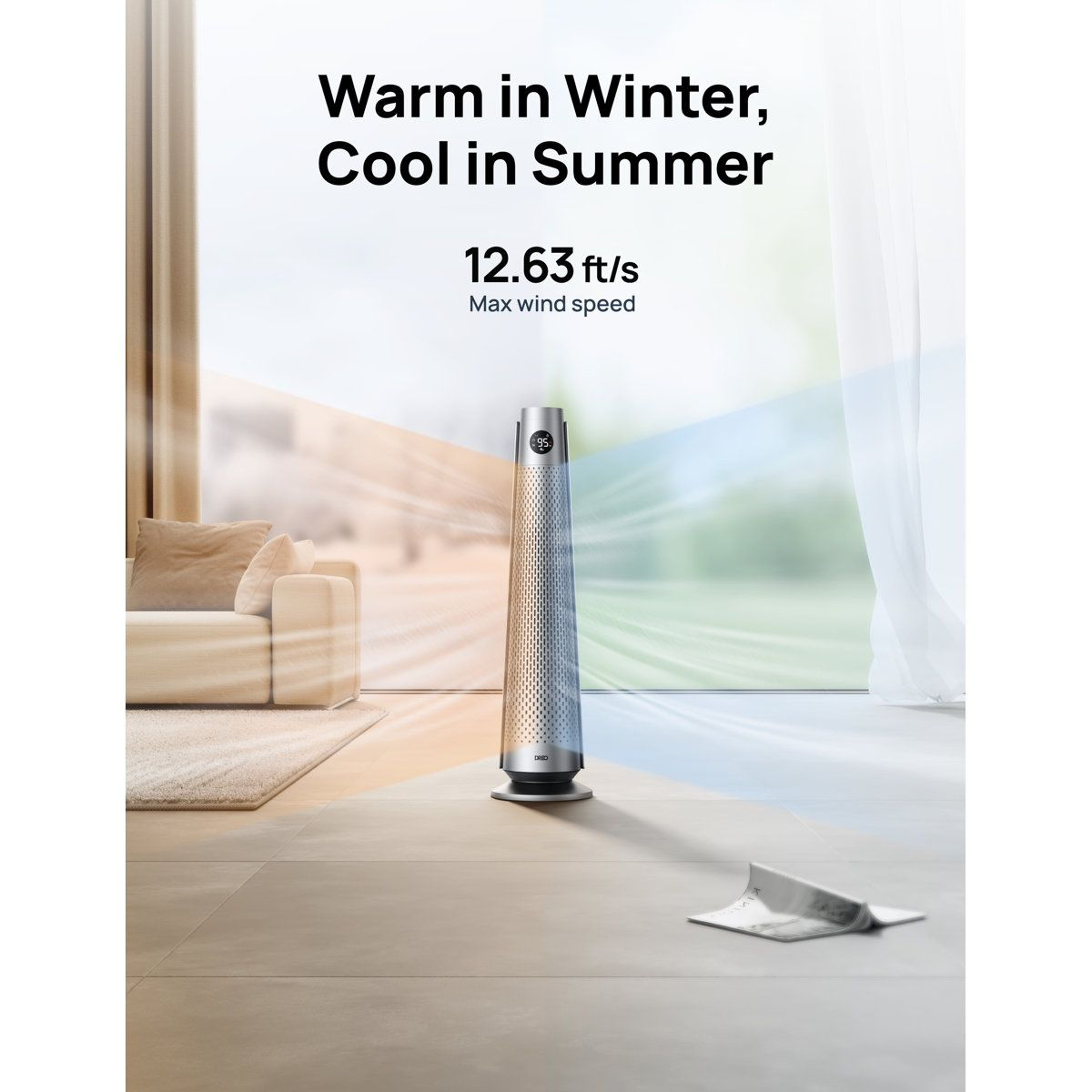 30Inch Ceramic Tower Space Heater With Remote Control And 120 Oscillation 1