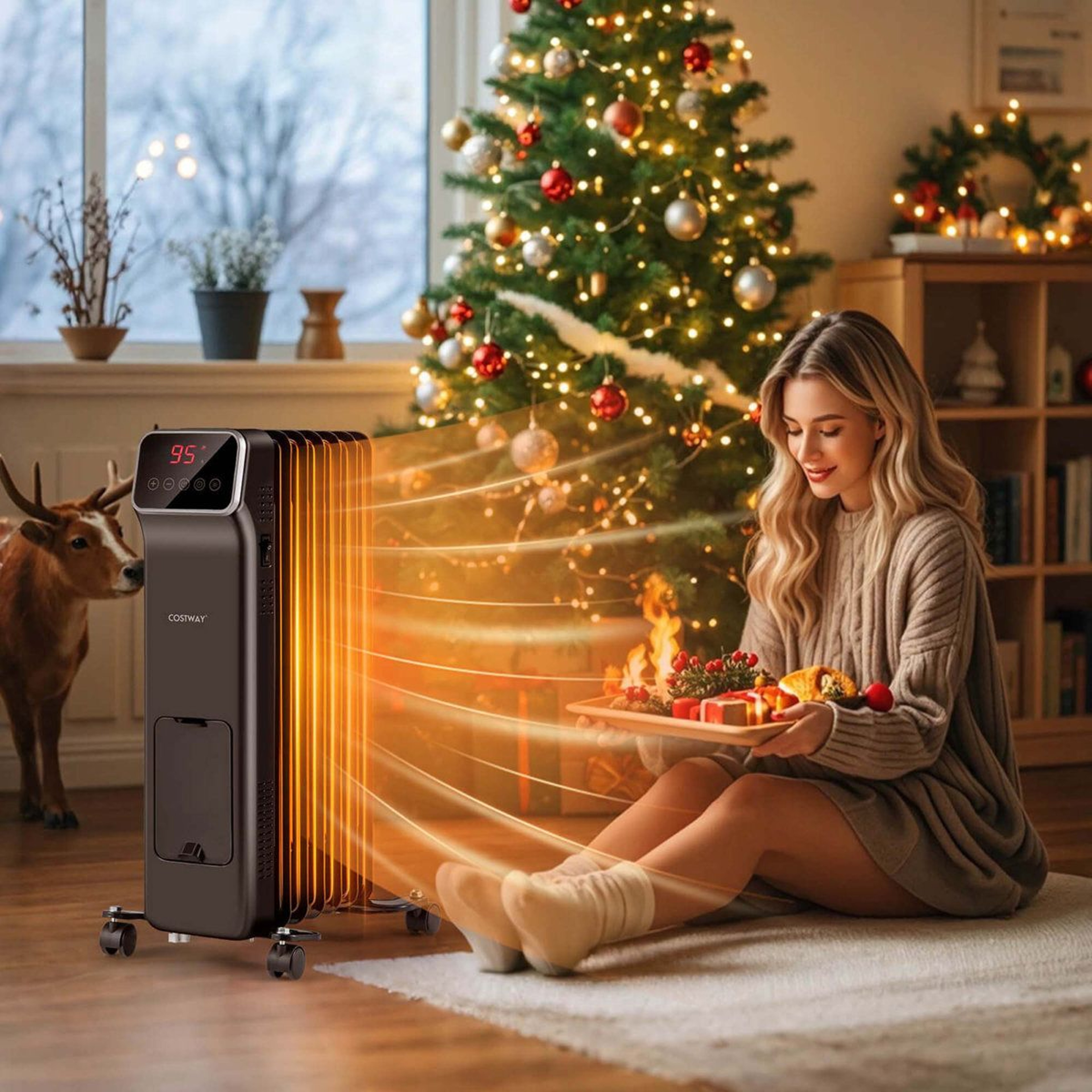1500W Oil Filled Radiator Space Heater With Remote Control And 24Hour Timer 8