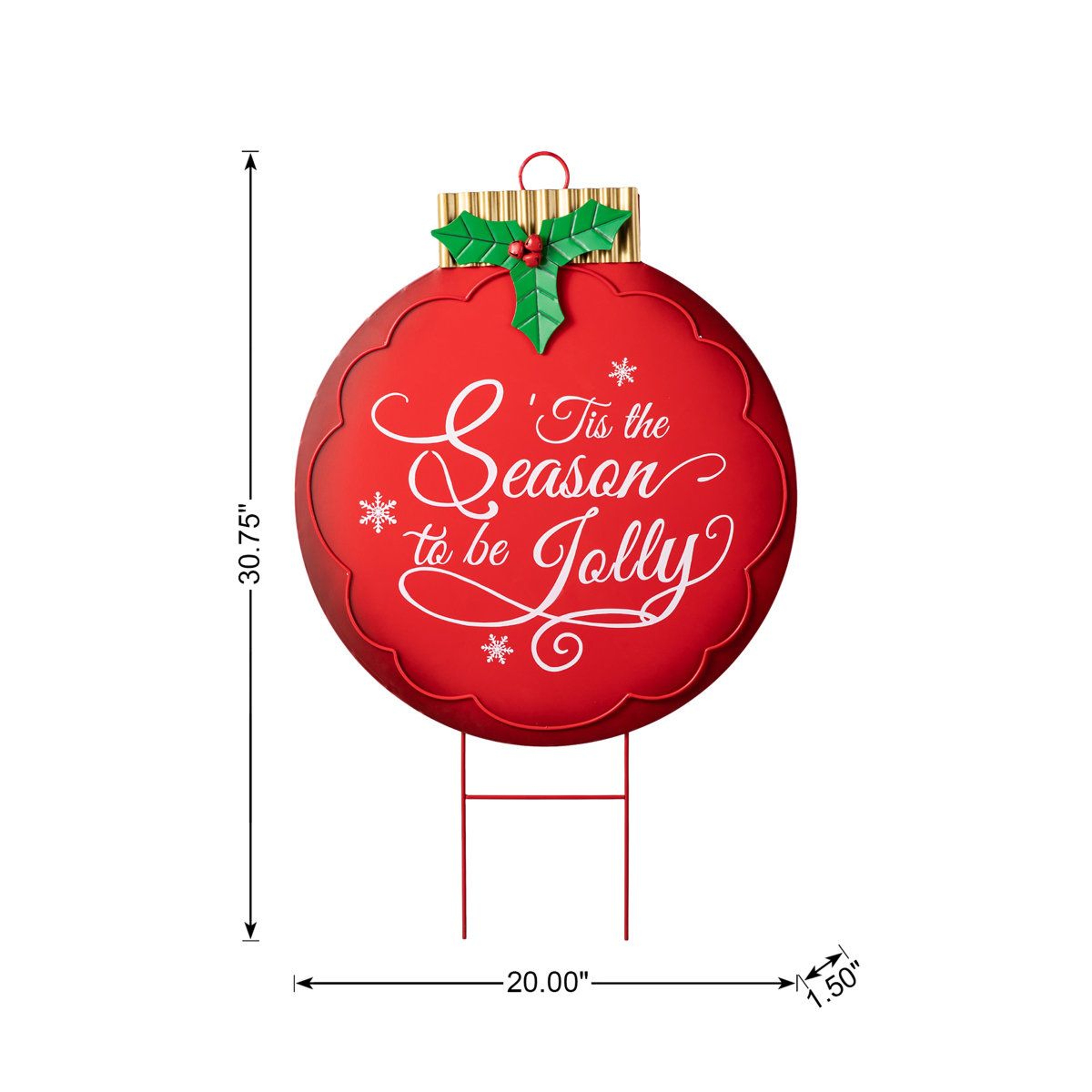 Large Metal Christmas Ornament Yard Stake And Wall Decor 4