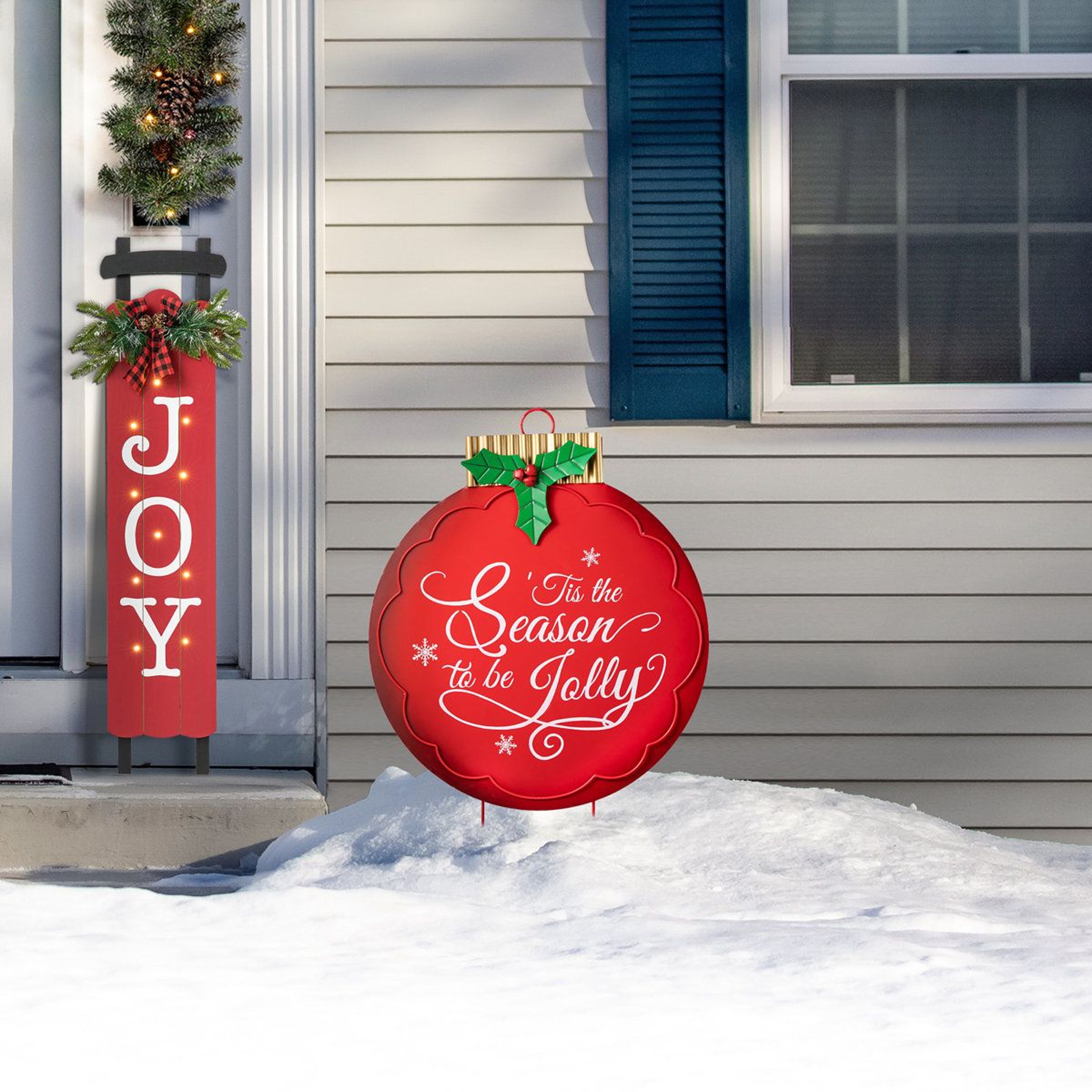 Large Metal Christmas Ornament Yard Stake And Wall Decor 8