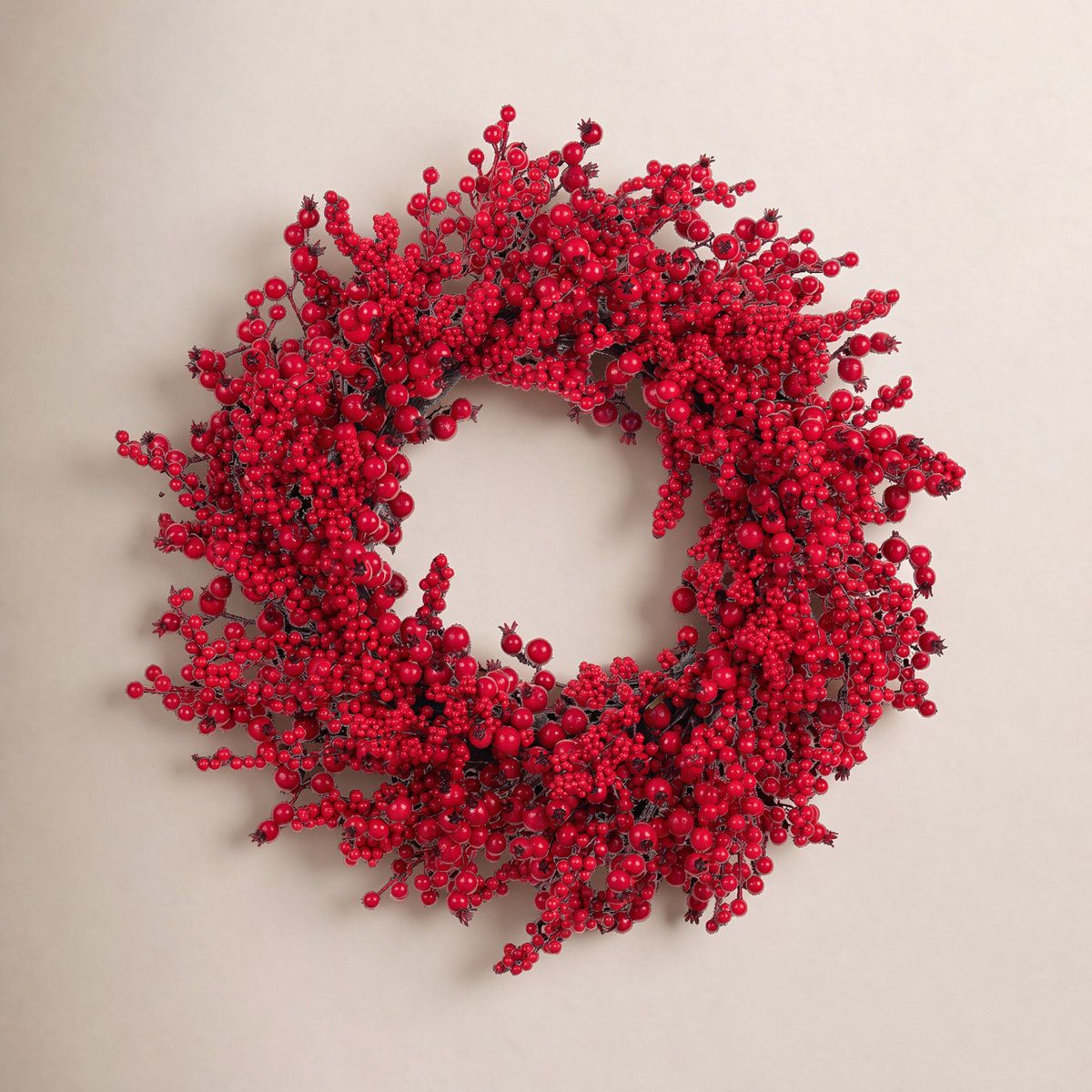 28 Inch Red Christmas Berry Wreath For Holiday Door And Wall Decor 0