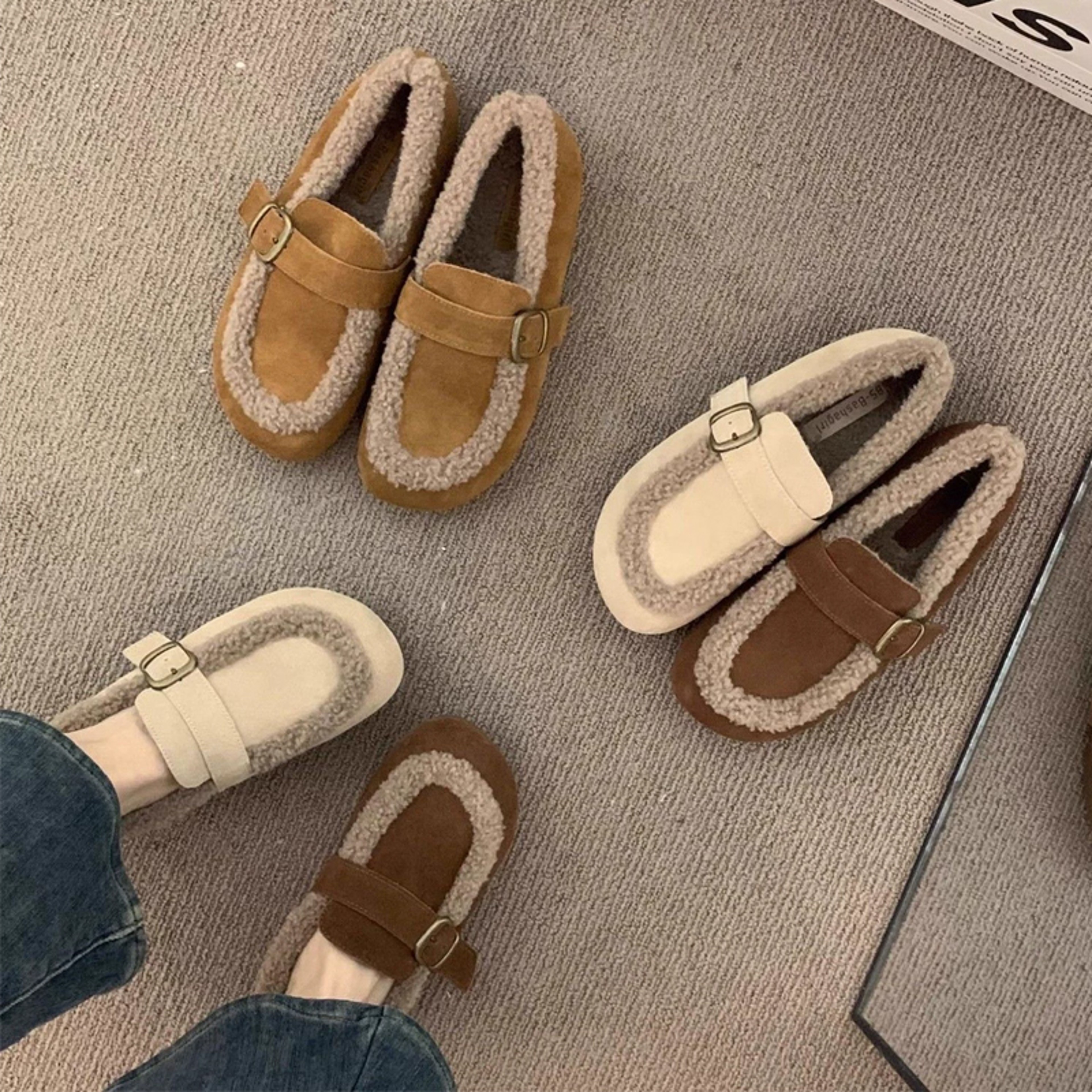 Women's Suede Retro Fleece Lined Slip-On Loafers – view 6