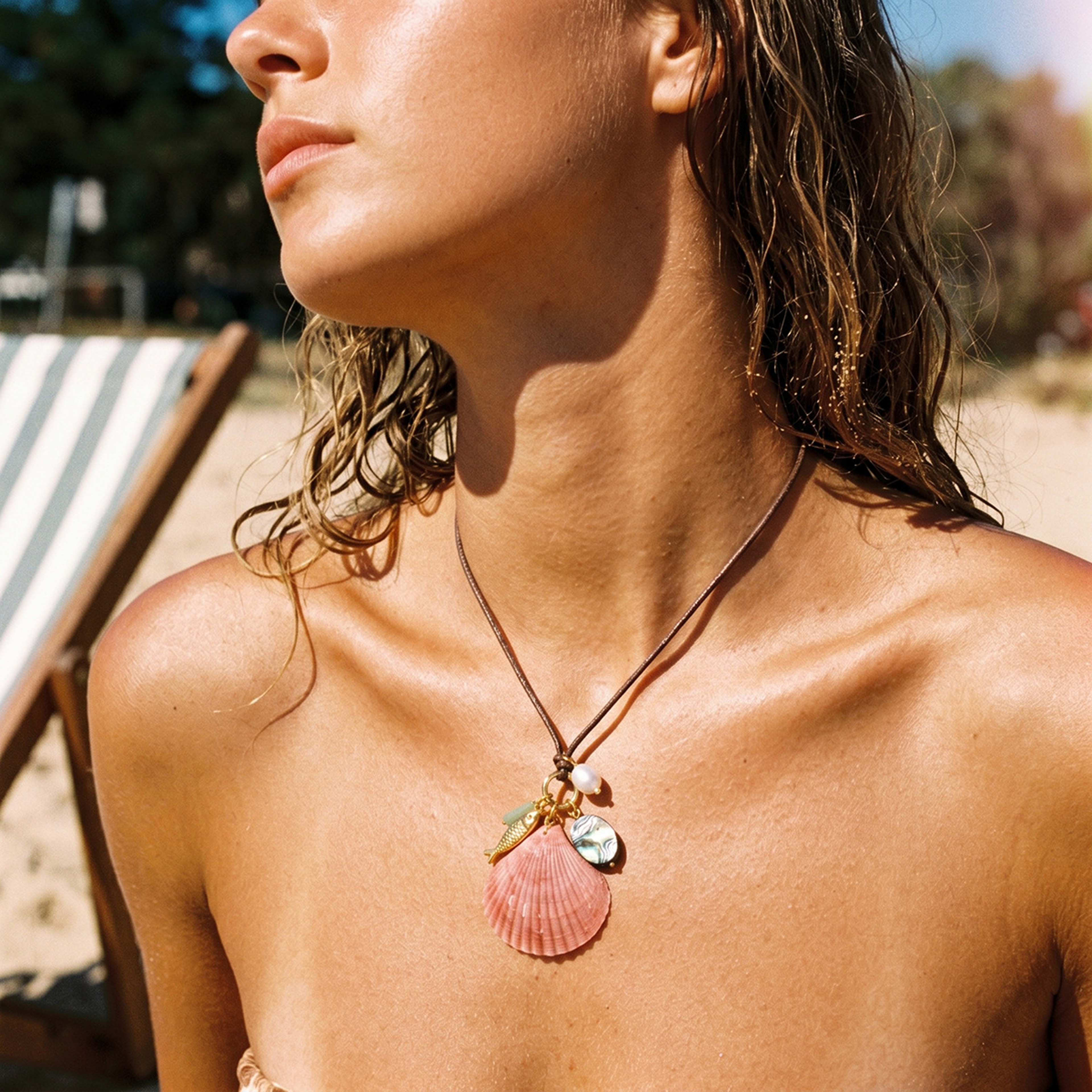 Miranda Ocean Style Shell Conch Drop Necklace 2