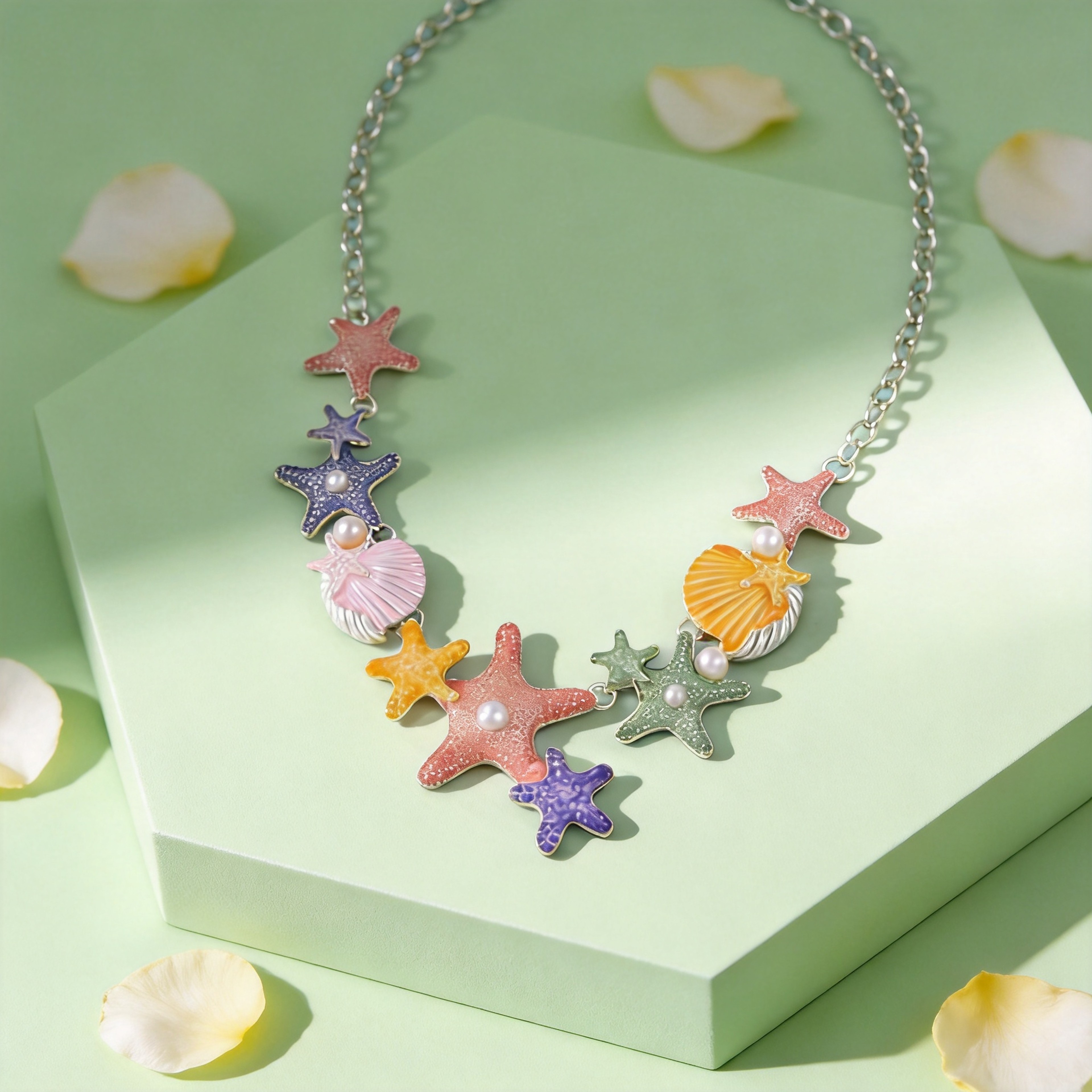 Macaron Shell Starfish Necklace – view 2