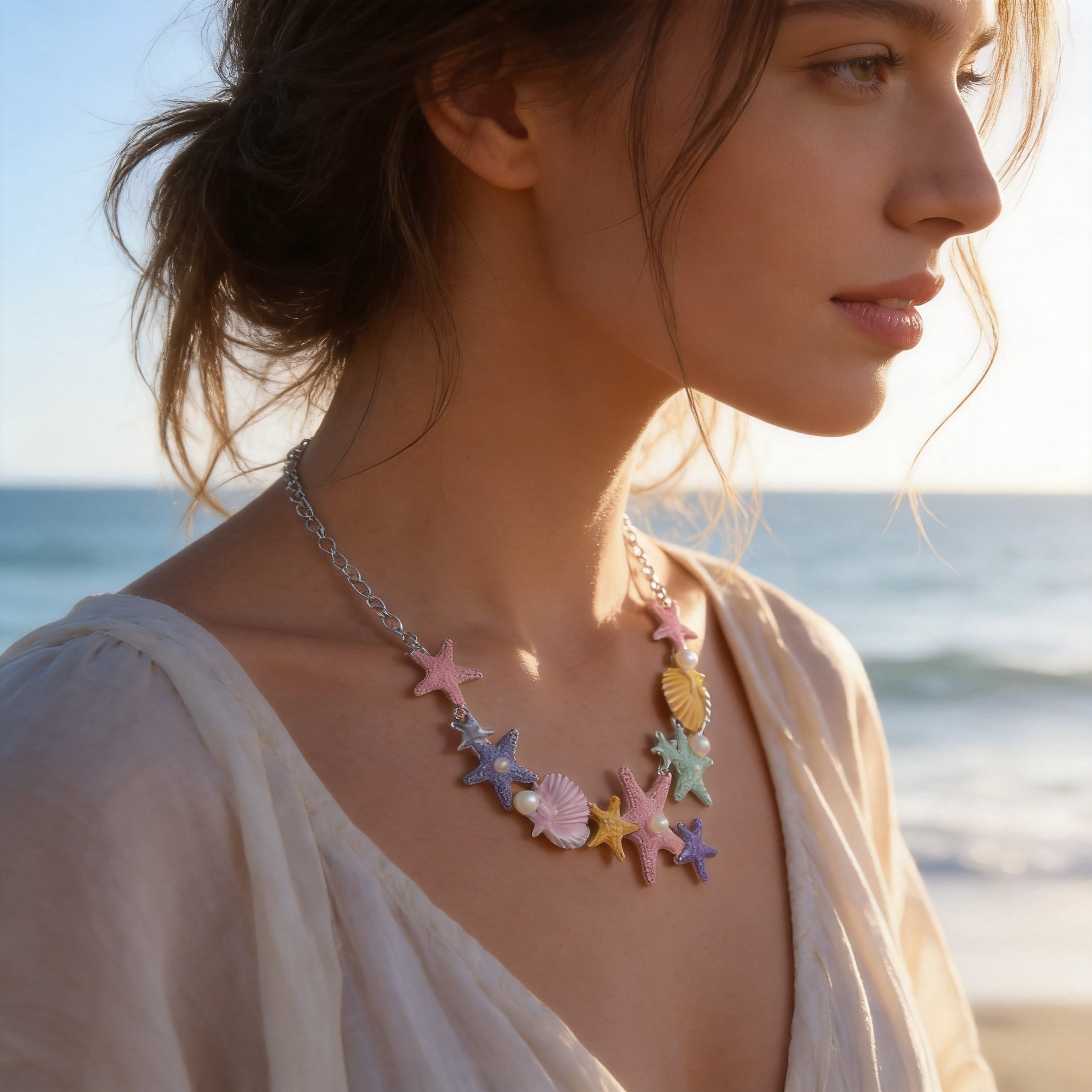 Macaron Shell Starfish Necklace – view 3