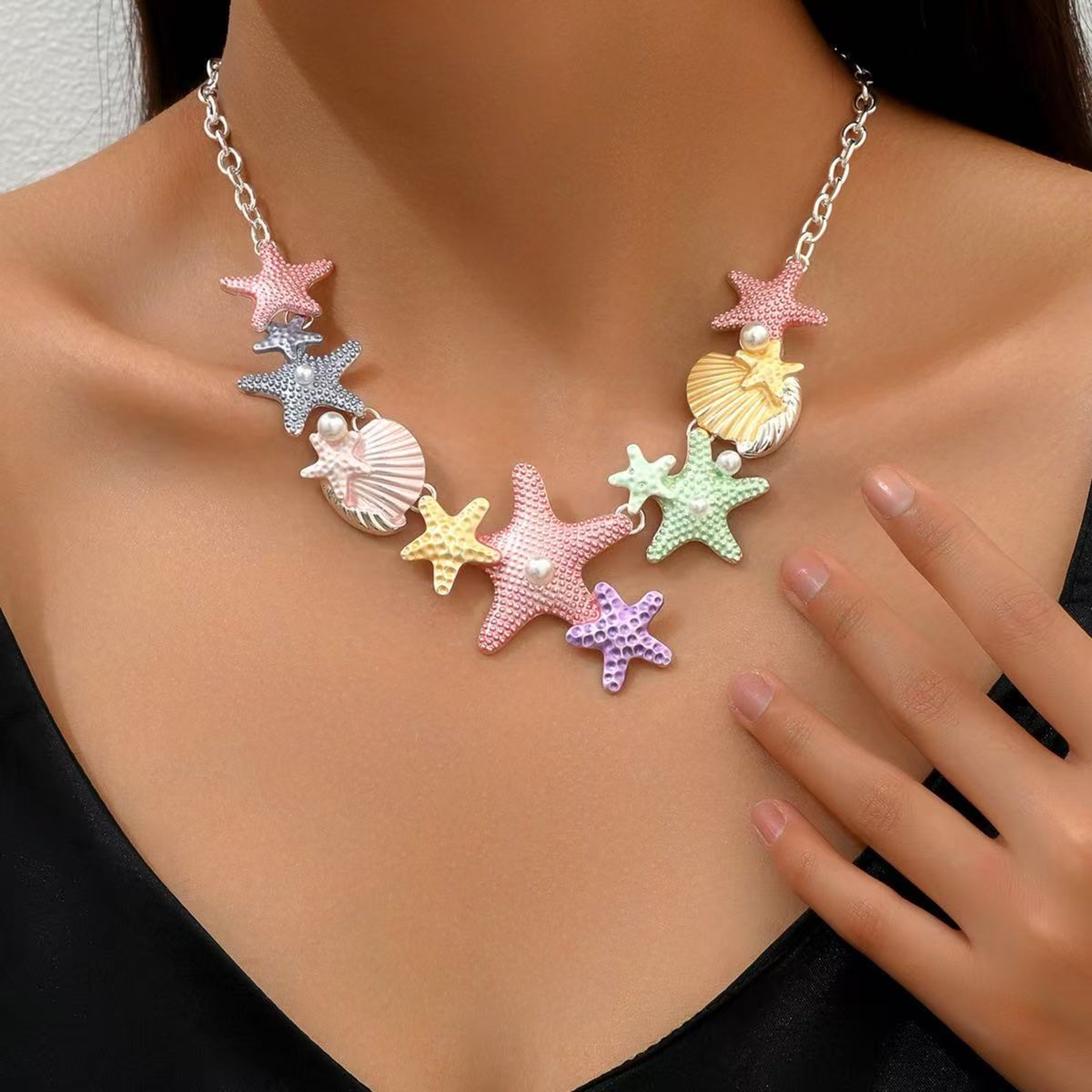 Macaron Shell Starfish Necklace – view 5