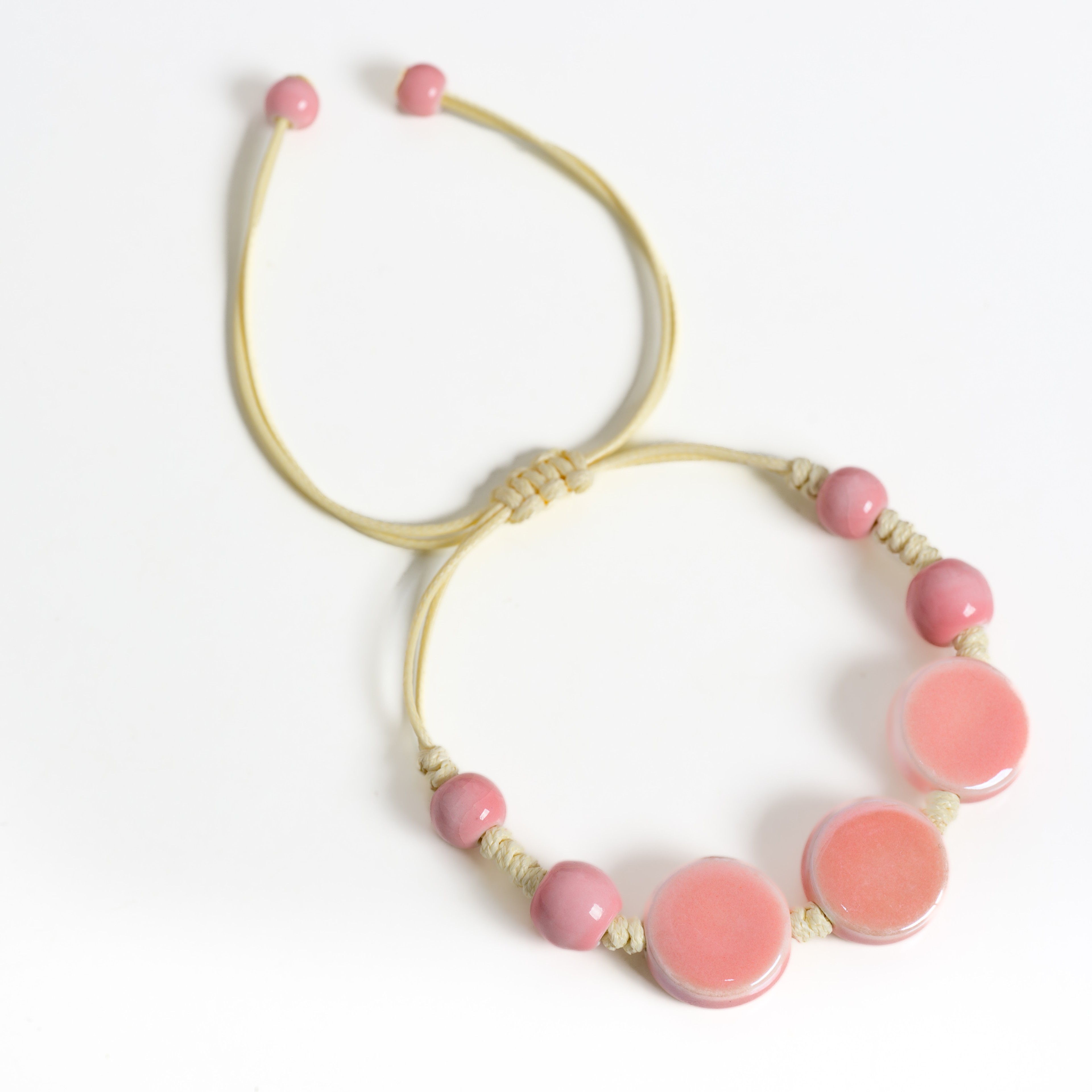 Handmade Pink Ceramic Bracelet – view 4