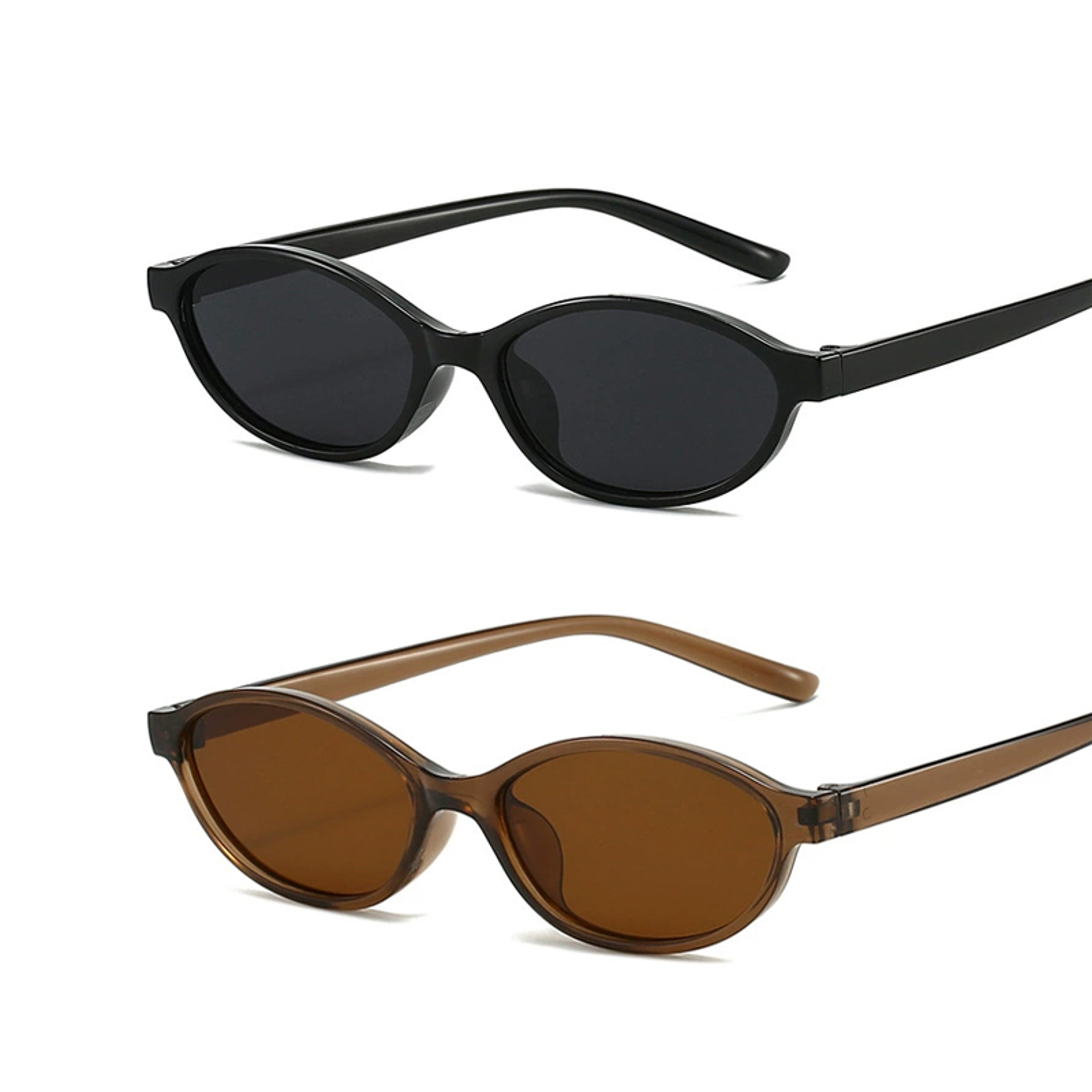 Retro Oval Sunglasses for Women and Men Trendy Small Oval Sunglasses and Punk Cat Eye Sunglasses – view 1