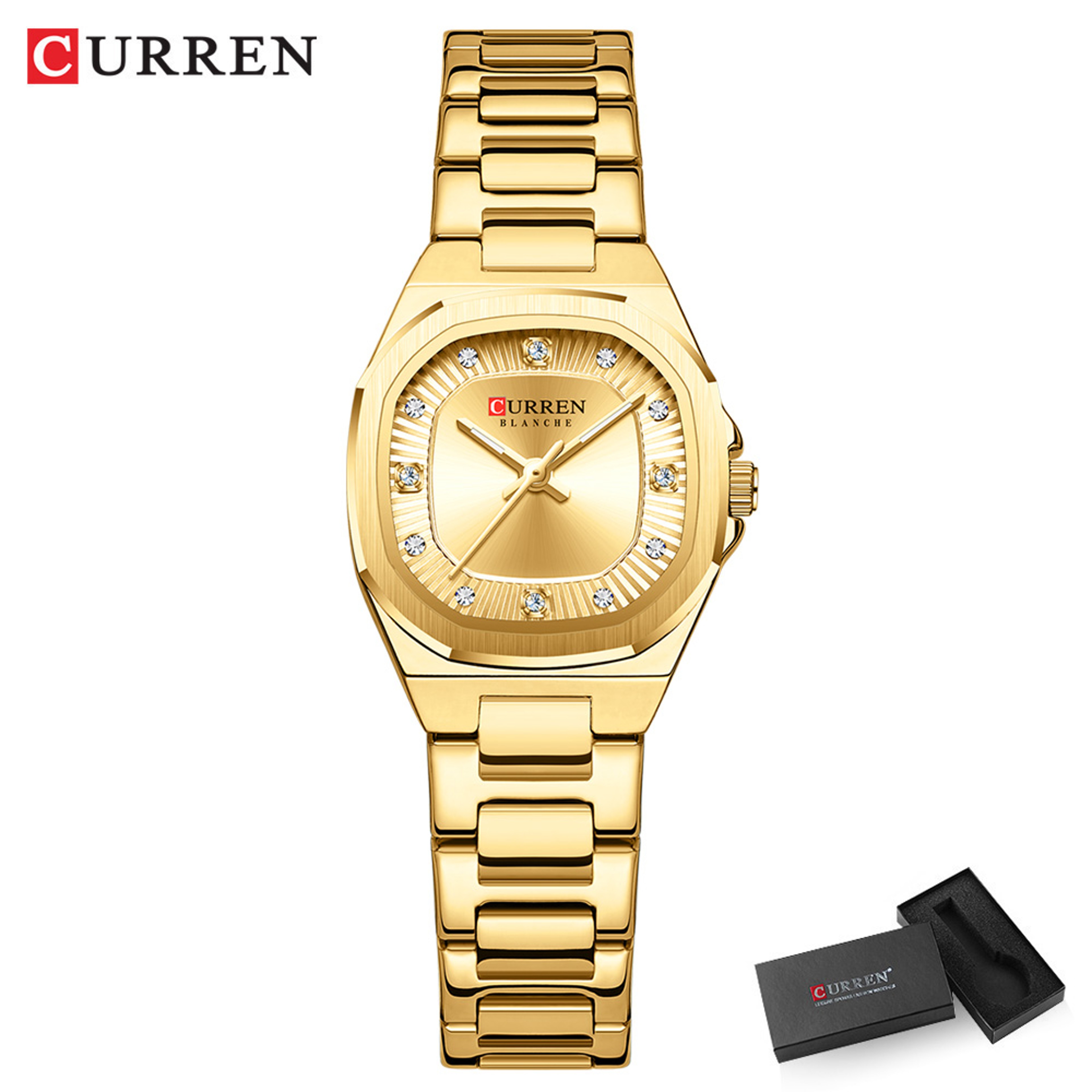 Curren Gold Women Watch Diamond Accents Stainless Steel – view 11