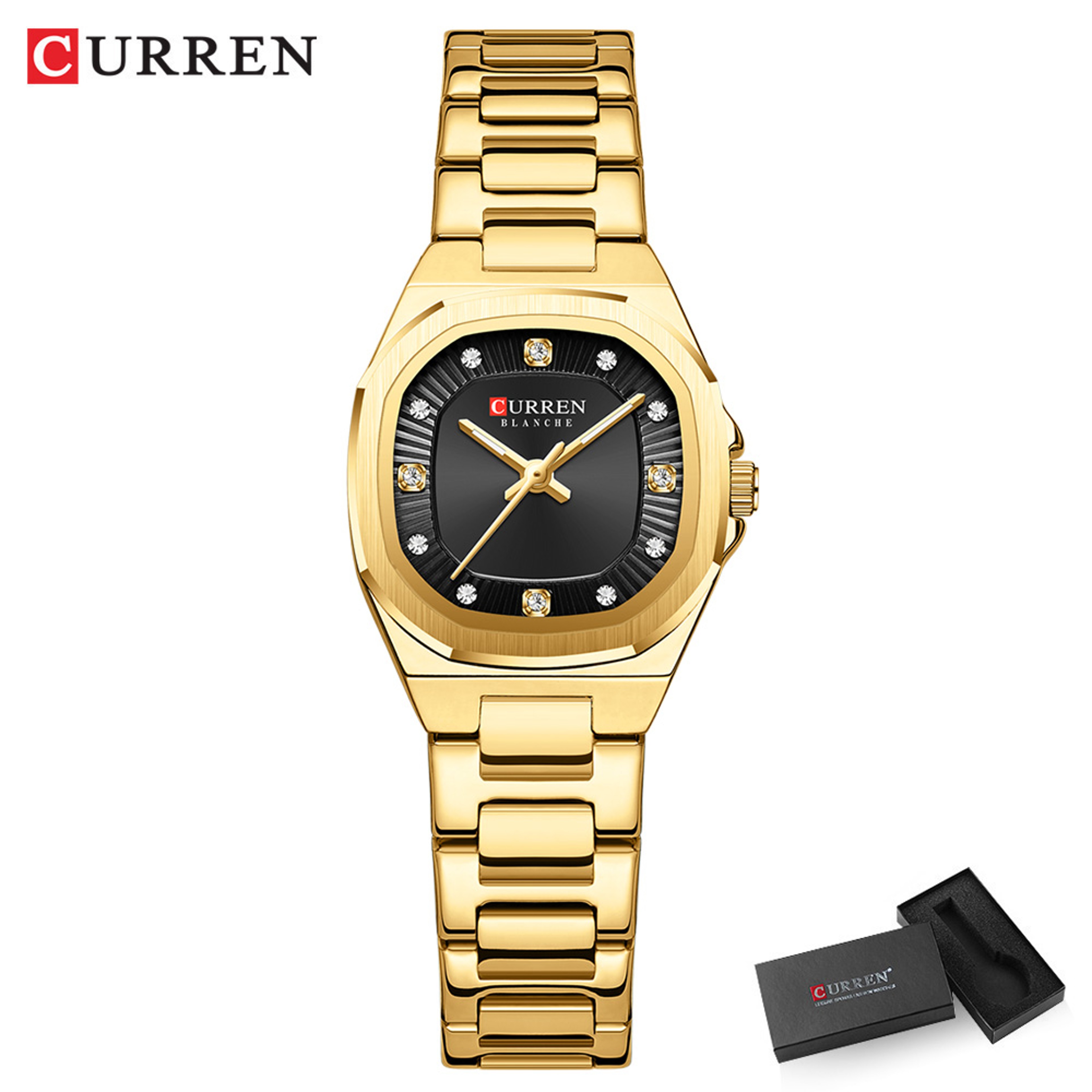 Curren Gold Women Watch Diamond Accents Stainless Steel – view 12