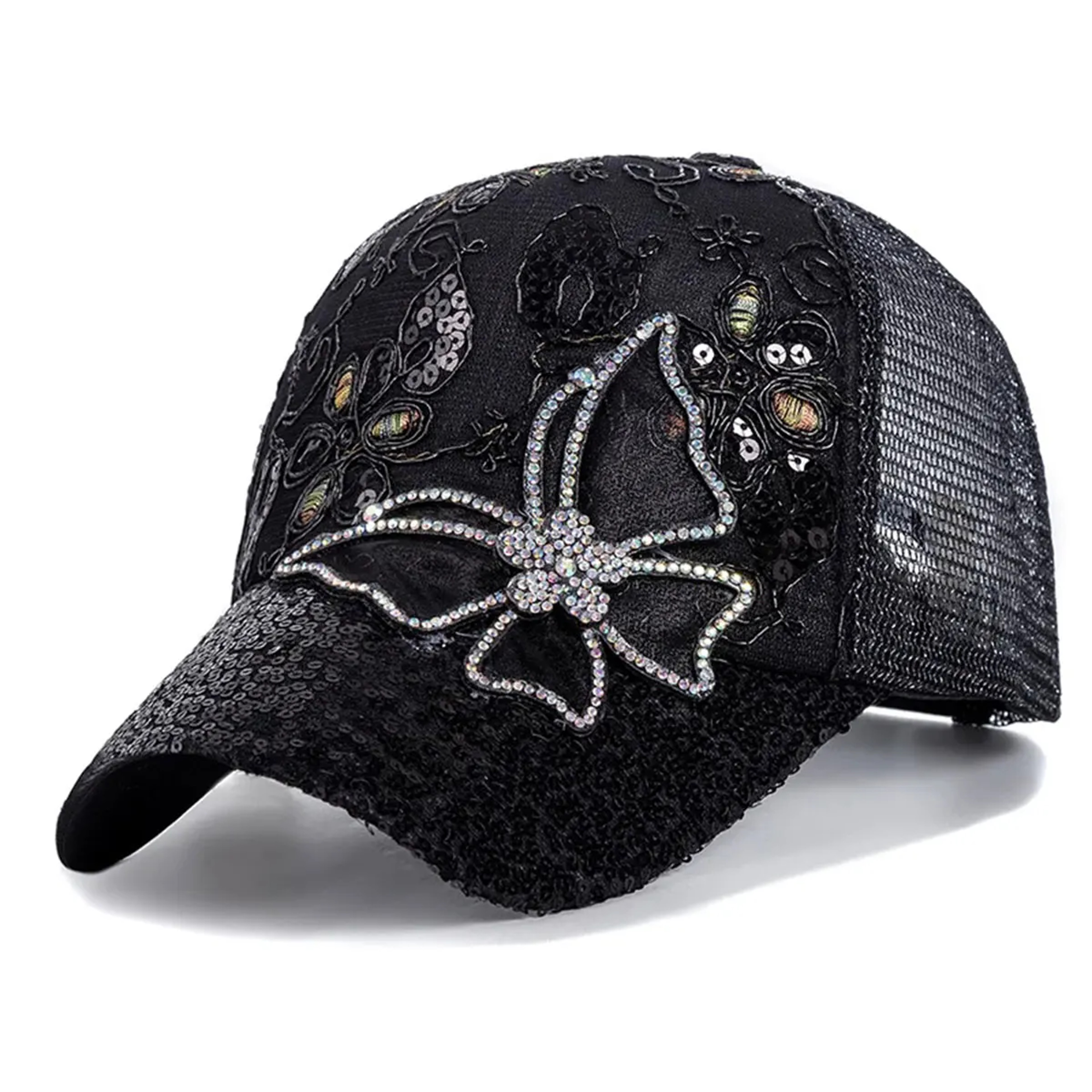Glitter Butterfly Lace Baseball Net Cap – view 4