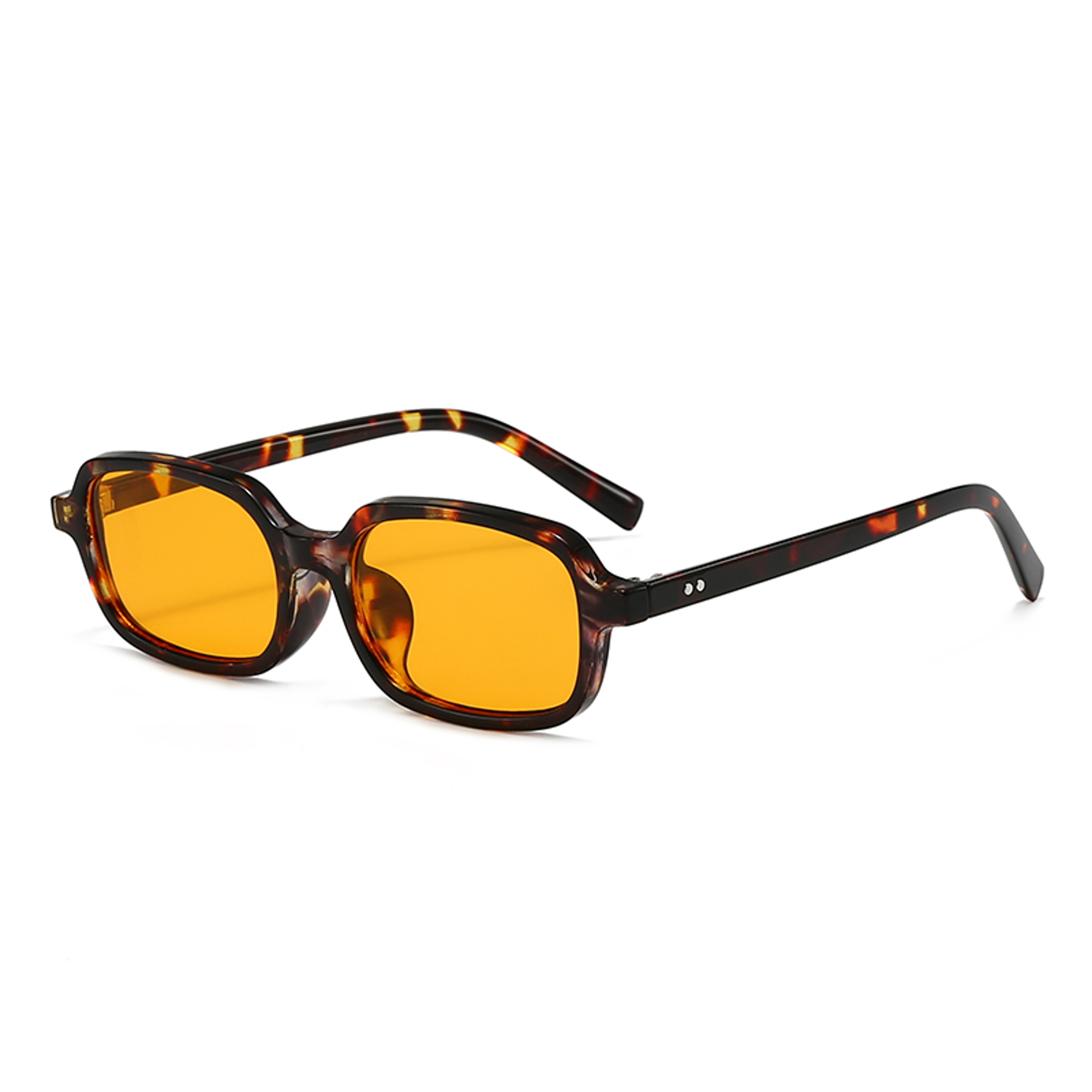 AuraGlow Chic Small Rectangle Sunglasses for Women with Statement Leopard Frame and Colorful Lenses – view 16
