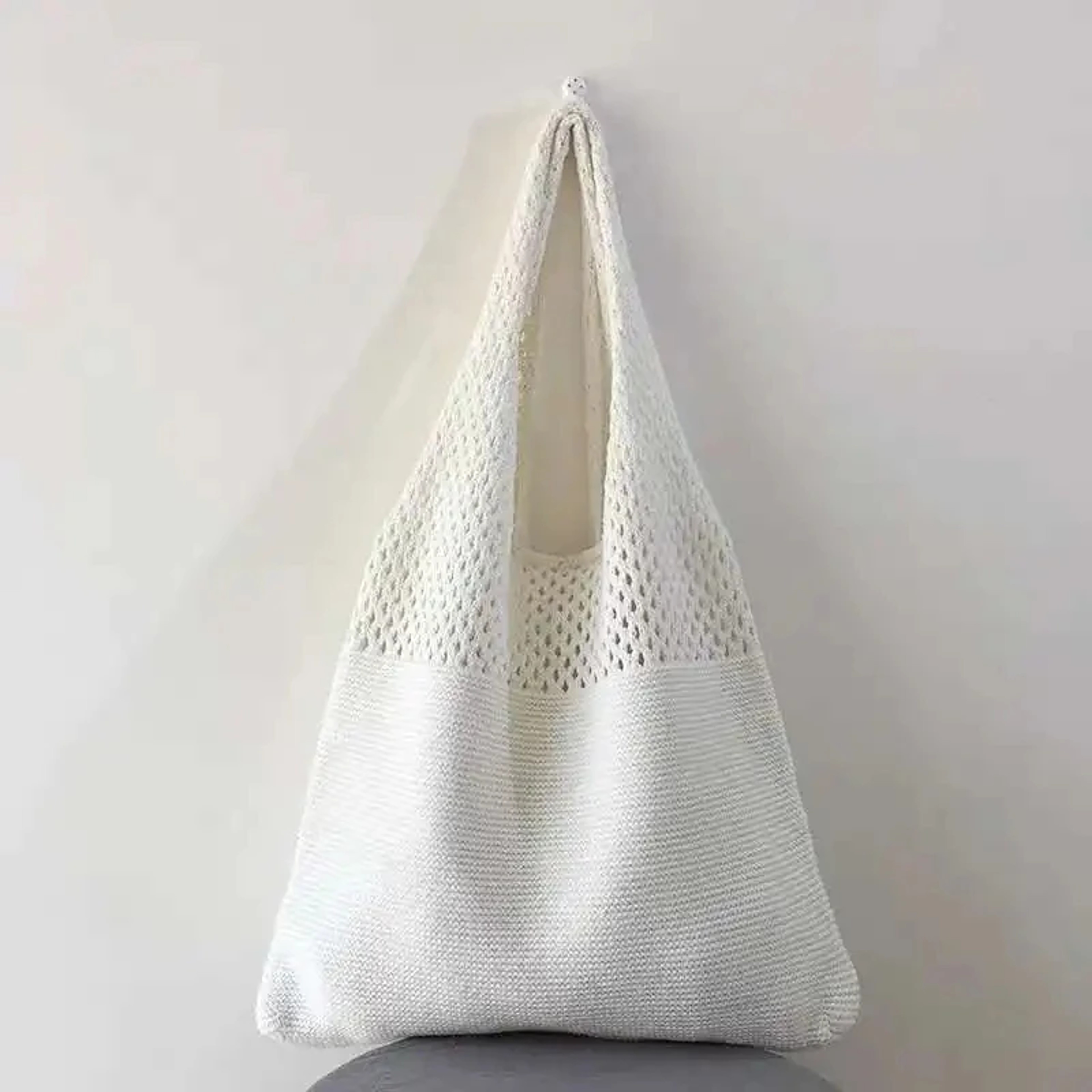 Knitted Handbags For Women Large Capacity Tote Bag Summer Beach Purse – view 5