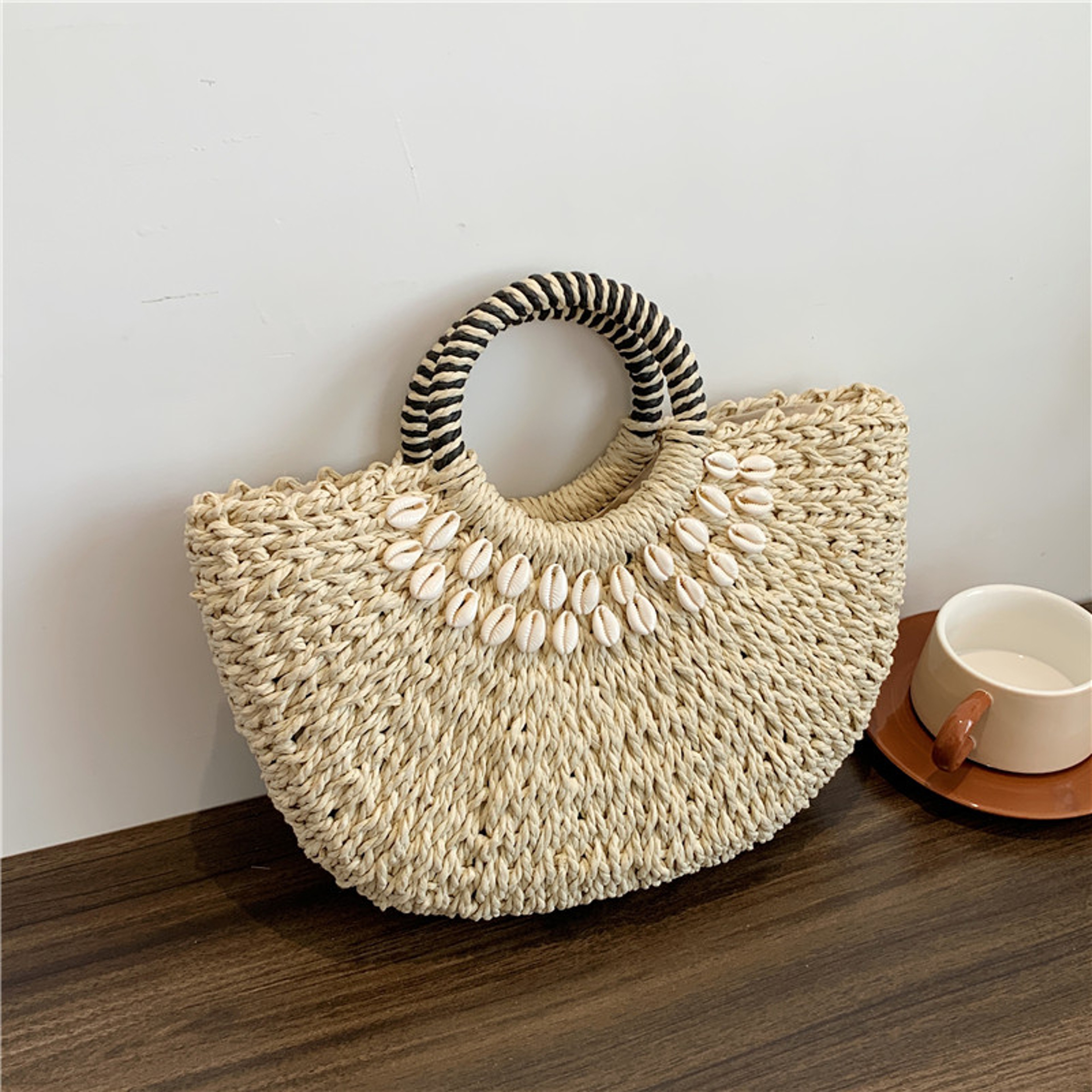 Woven Straw Handbag for Women Chic Designer Summer Tote – view 2
