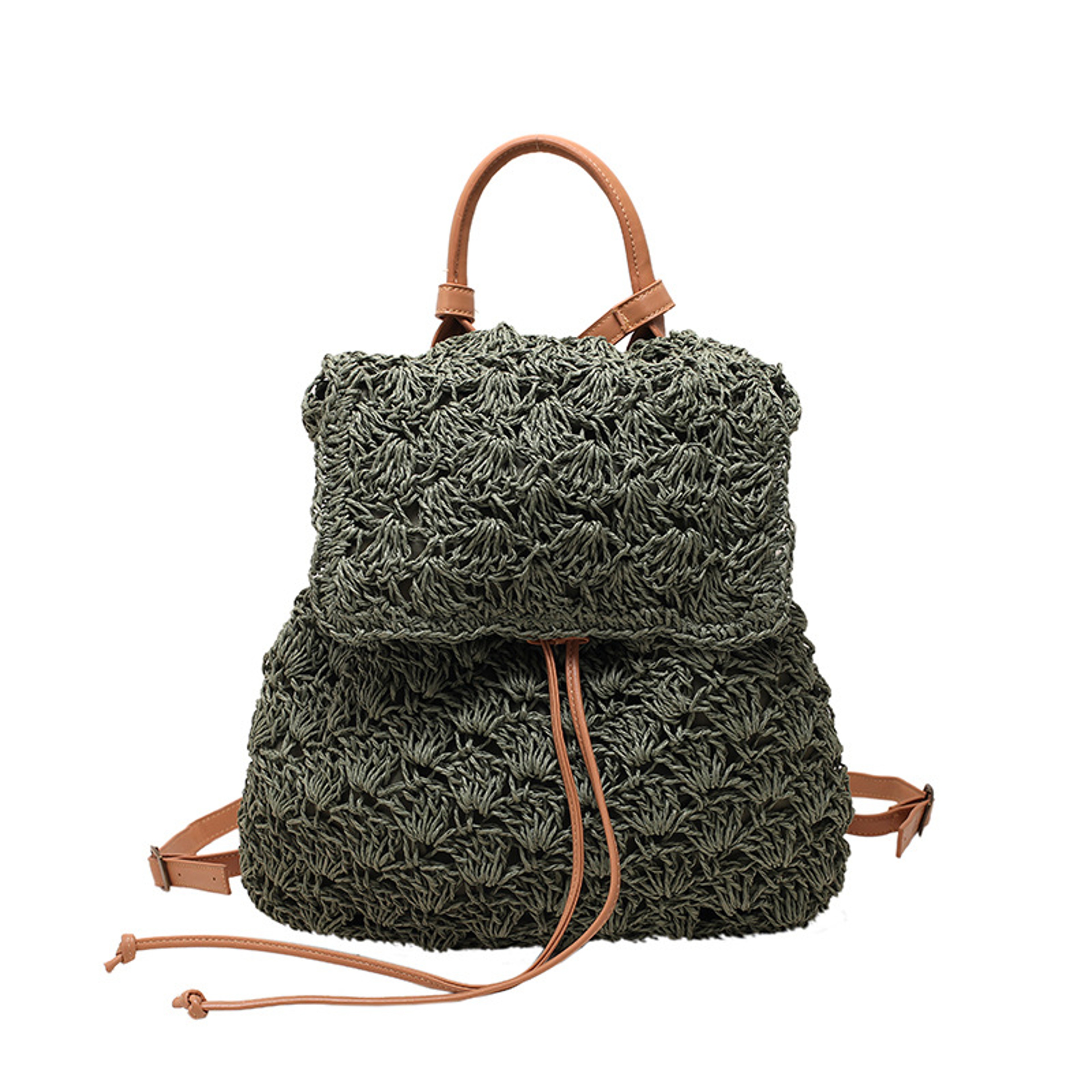 Chic Woven Straw Backpack for Women Casual Beach Holiday Rucksack – view 9