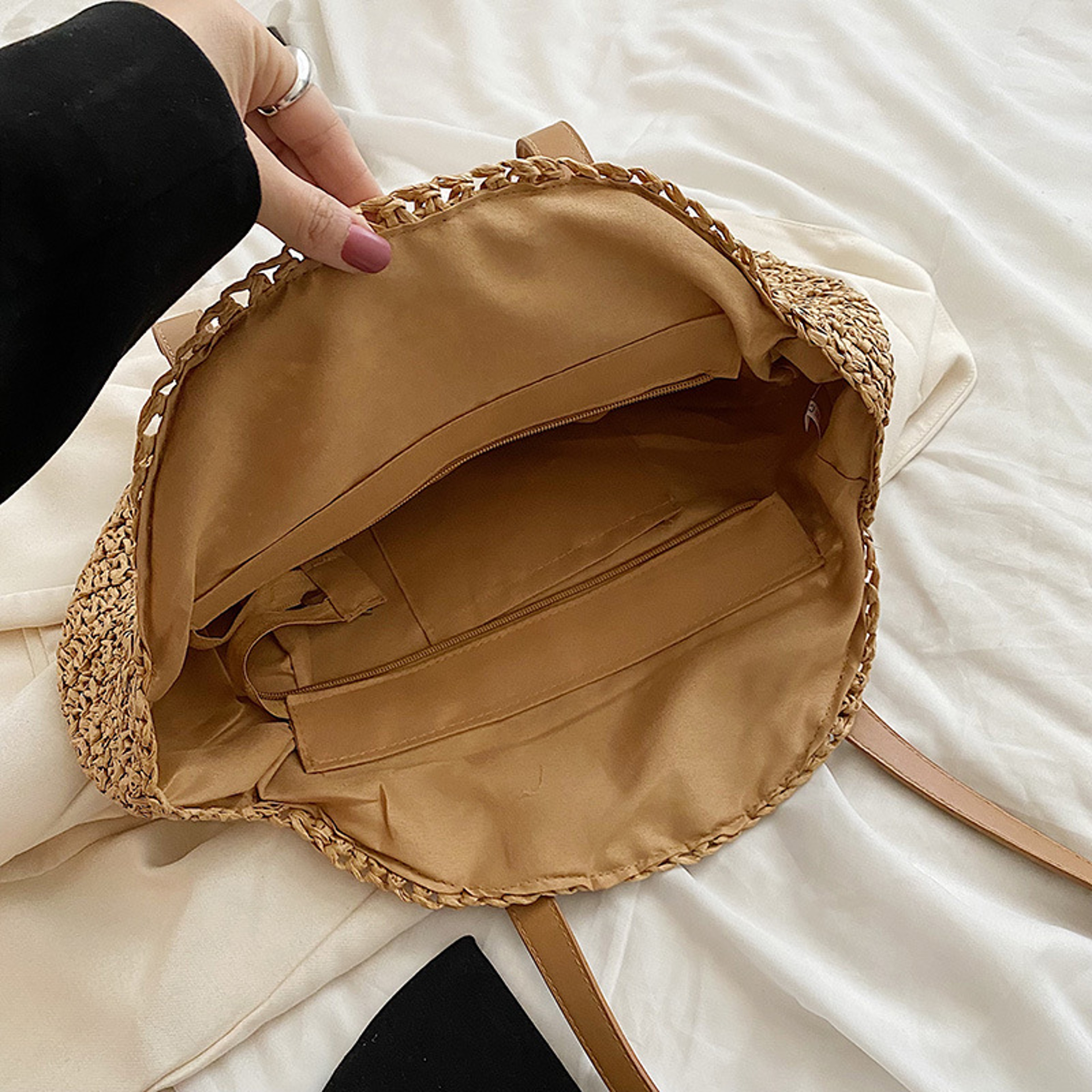 Handmade Woven Straw Beach Bag – view 5