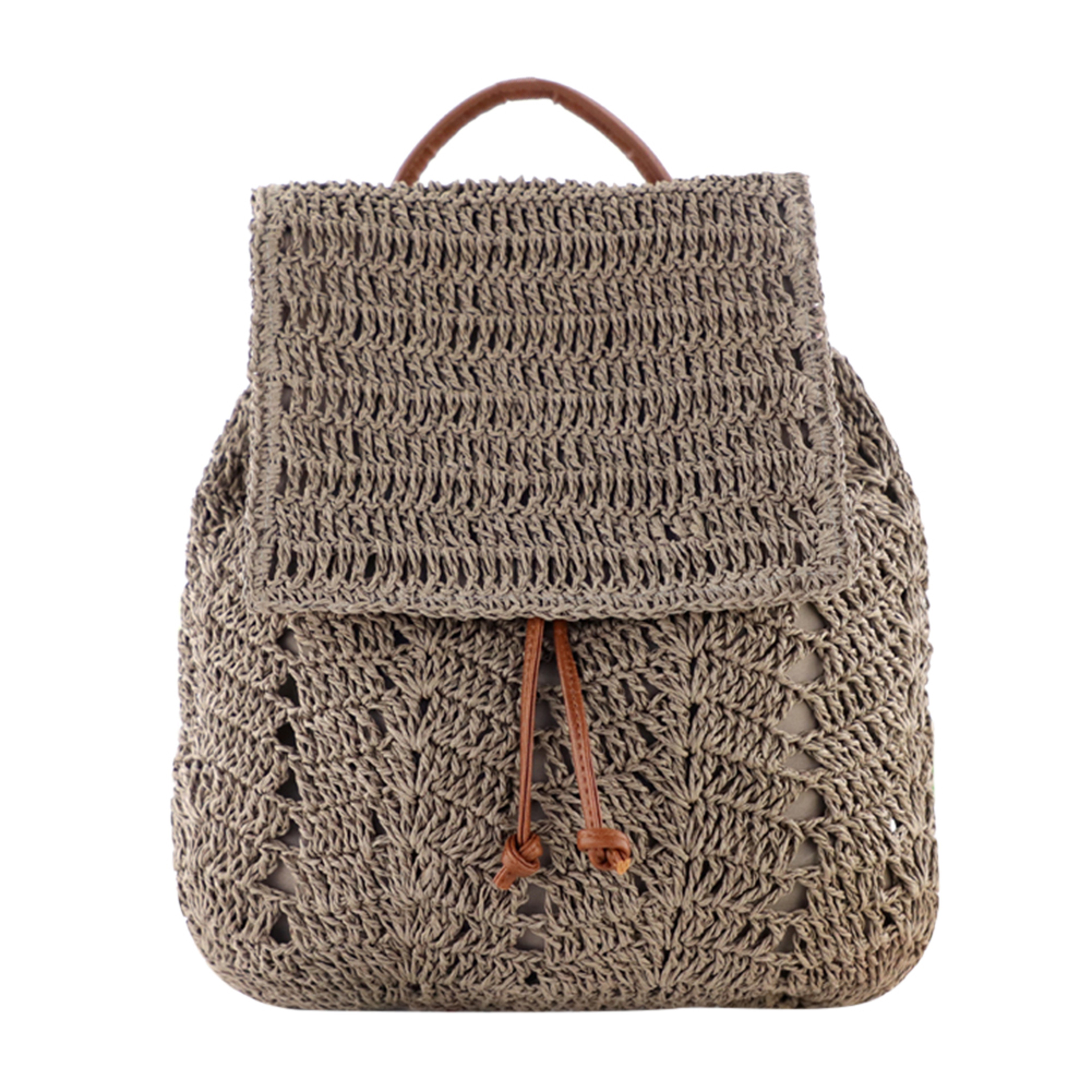 Handmade Woven Straw Backpack for Women Beach Daypack – view 7