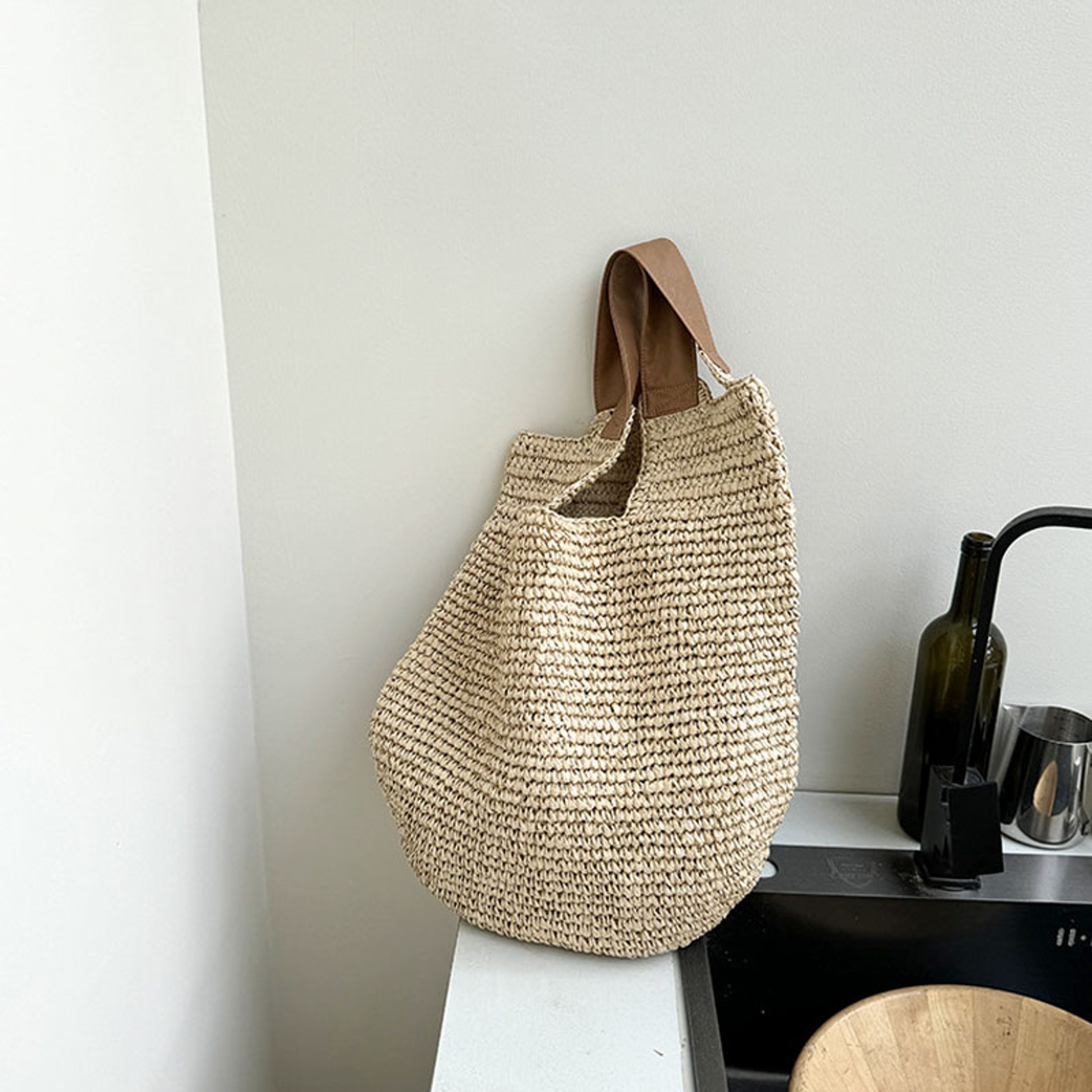 Large Woven Straw Beach Tote Bag For Women 3