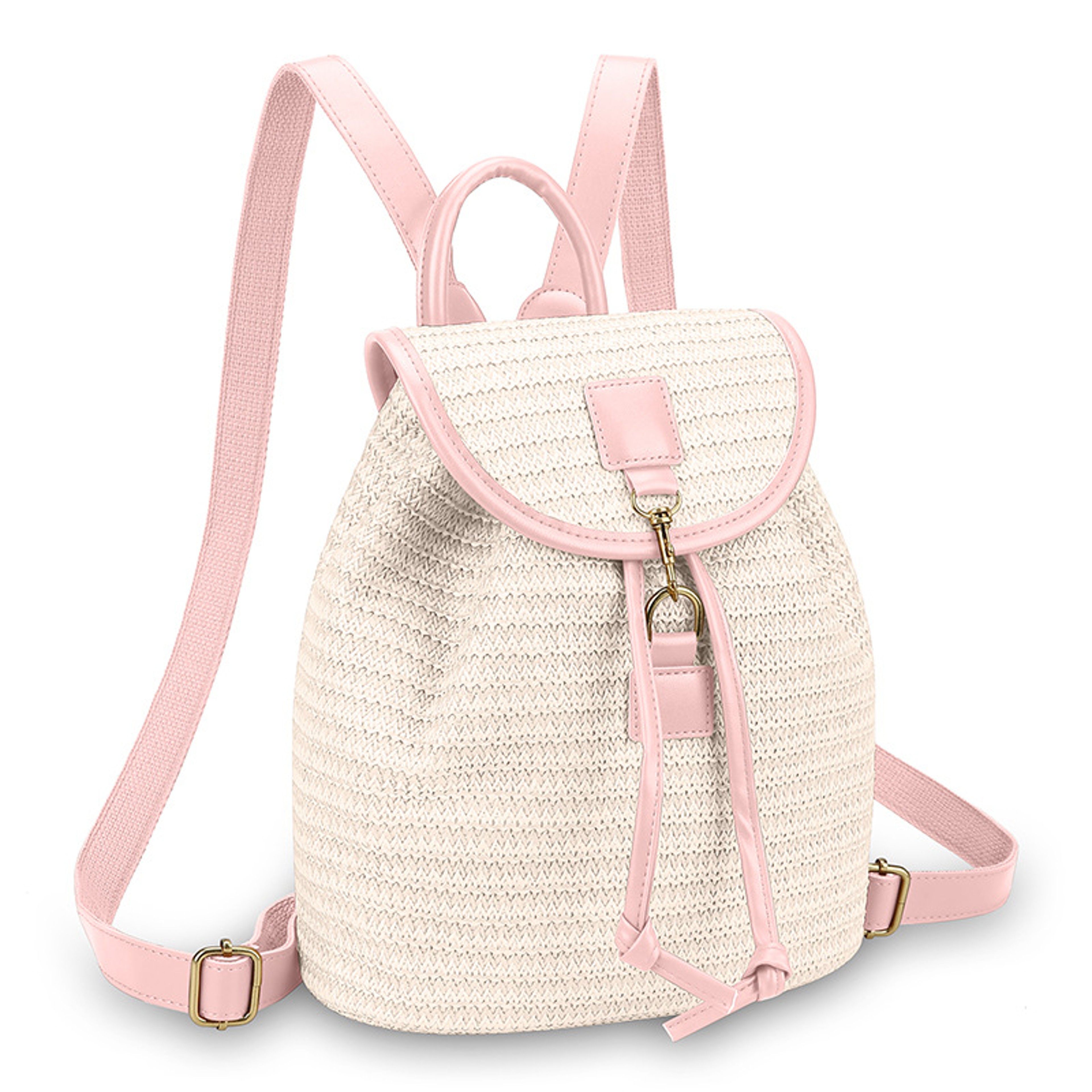Women Straw Backpack Boho Crochet Woven Summer Travel Beach Bag – view 10