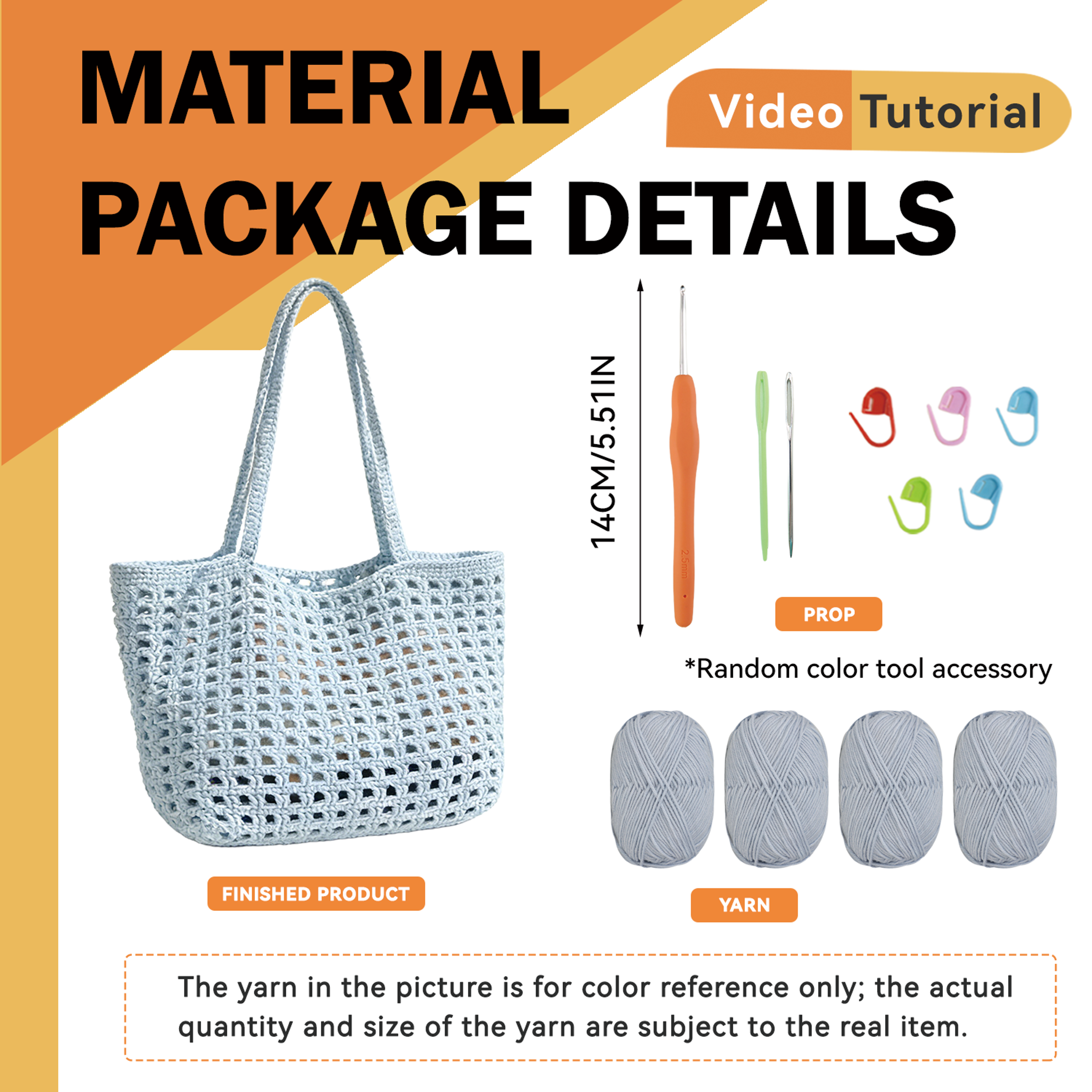 Fashionable DIY Crochet Shoulder Bag Material Kit 5