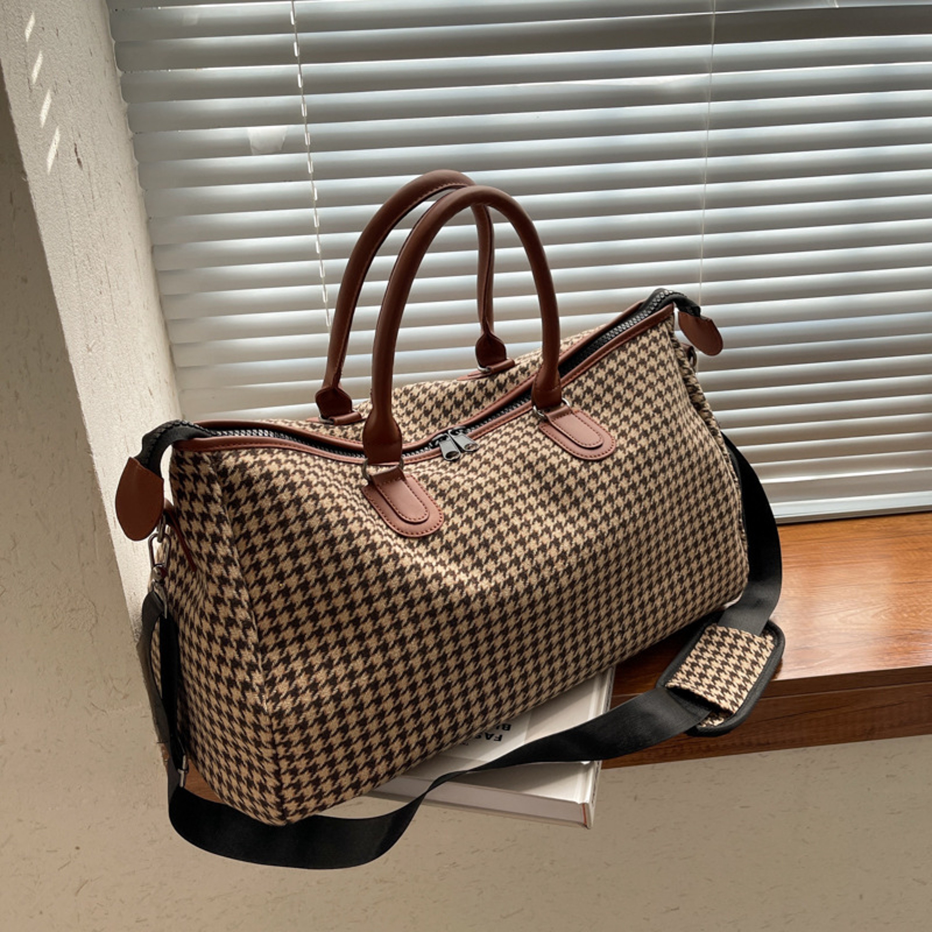 Retro Plaid Travel Duffel Bag for Women and Gym Enthusiasts – view 6