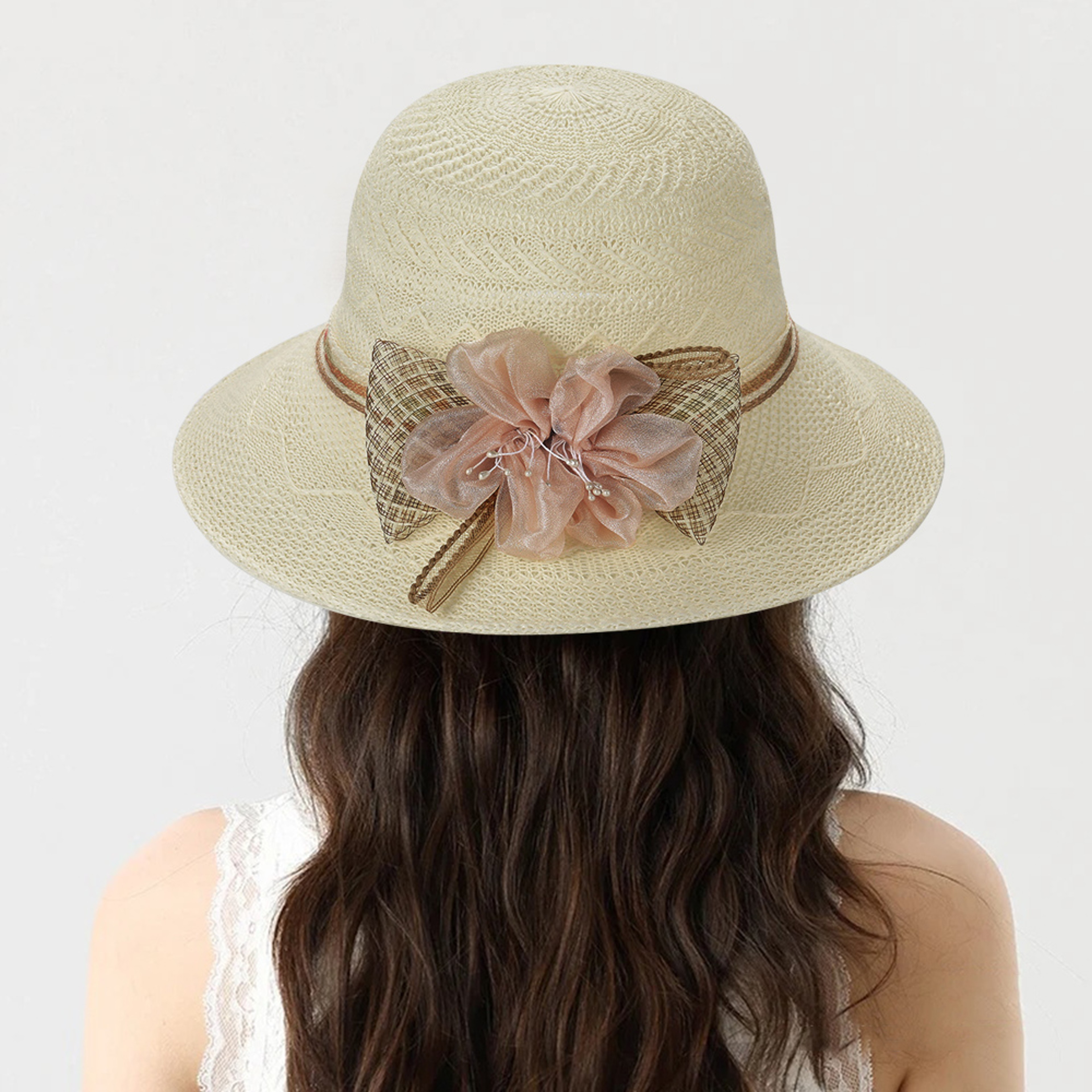 Elegant Wide Brim Straw Hat for Women Sun Protection and Beach Vacation – view 2