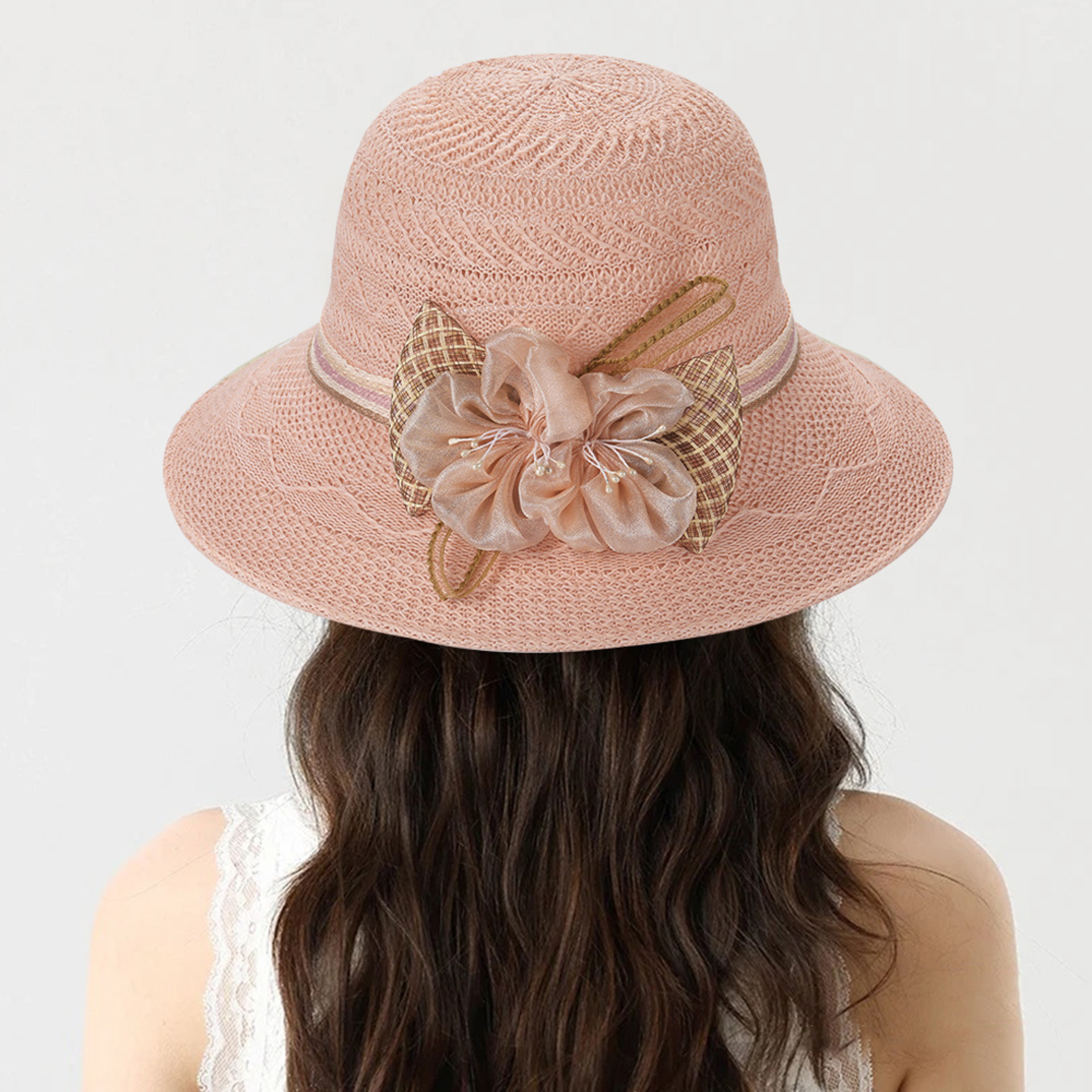 Elegant Wide Brim Straw Hat for Women Sun Protection and Beach Vacation – view 3
