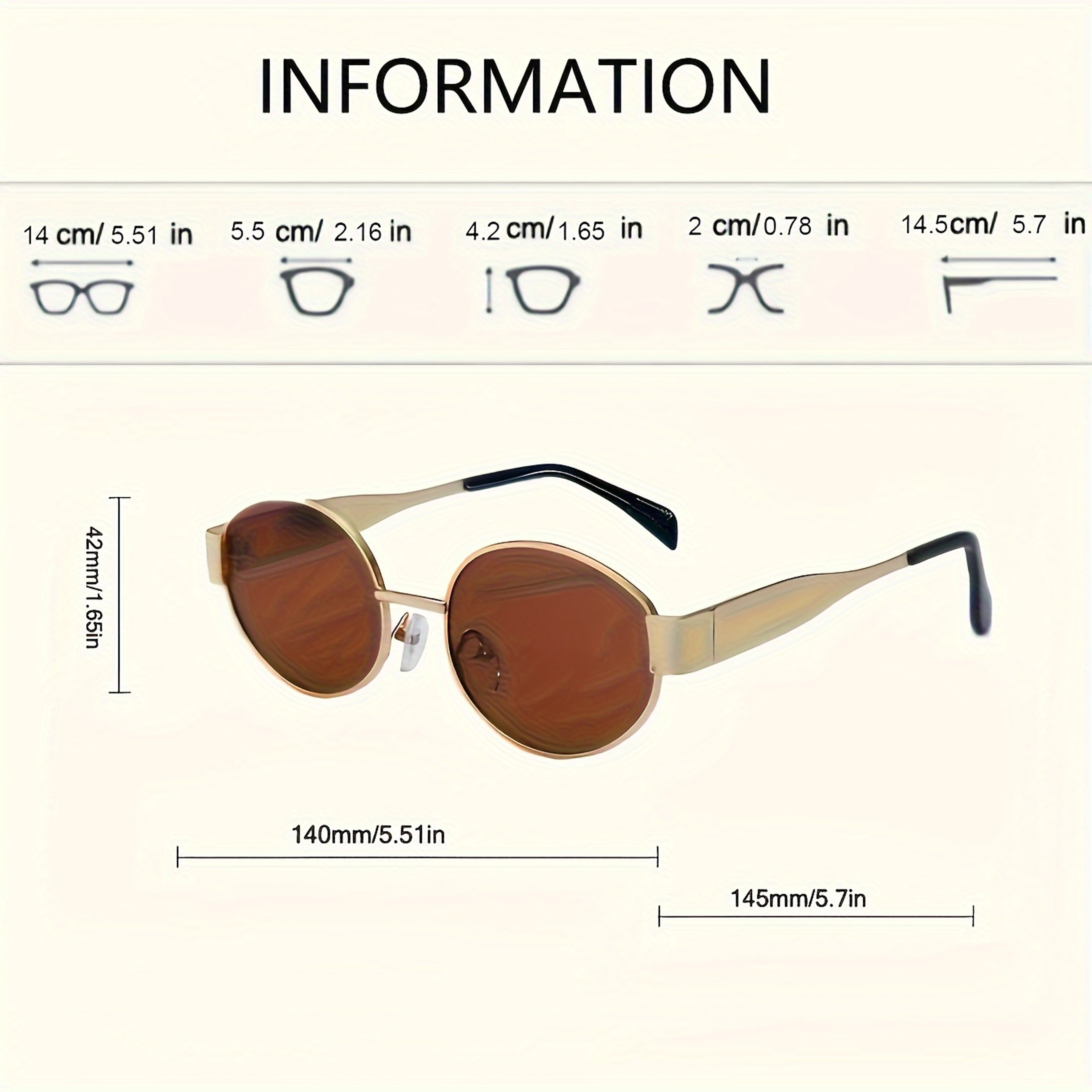 Trendy Oval Sunglasses for Men and Women Classic Metal Frame Shades – view 6