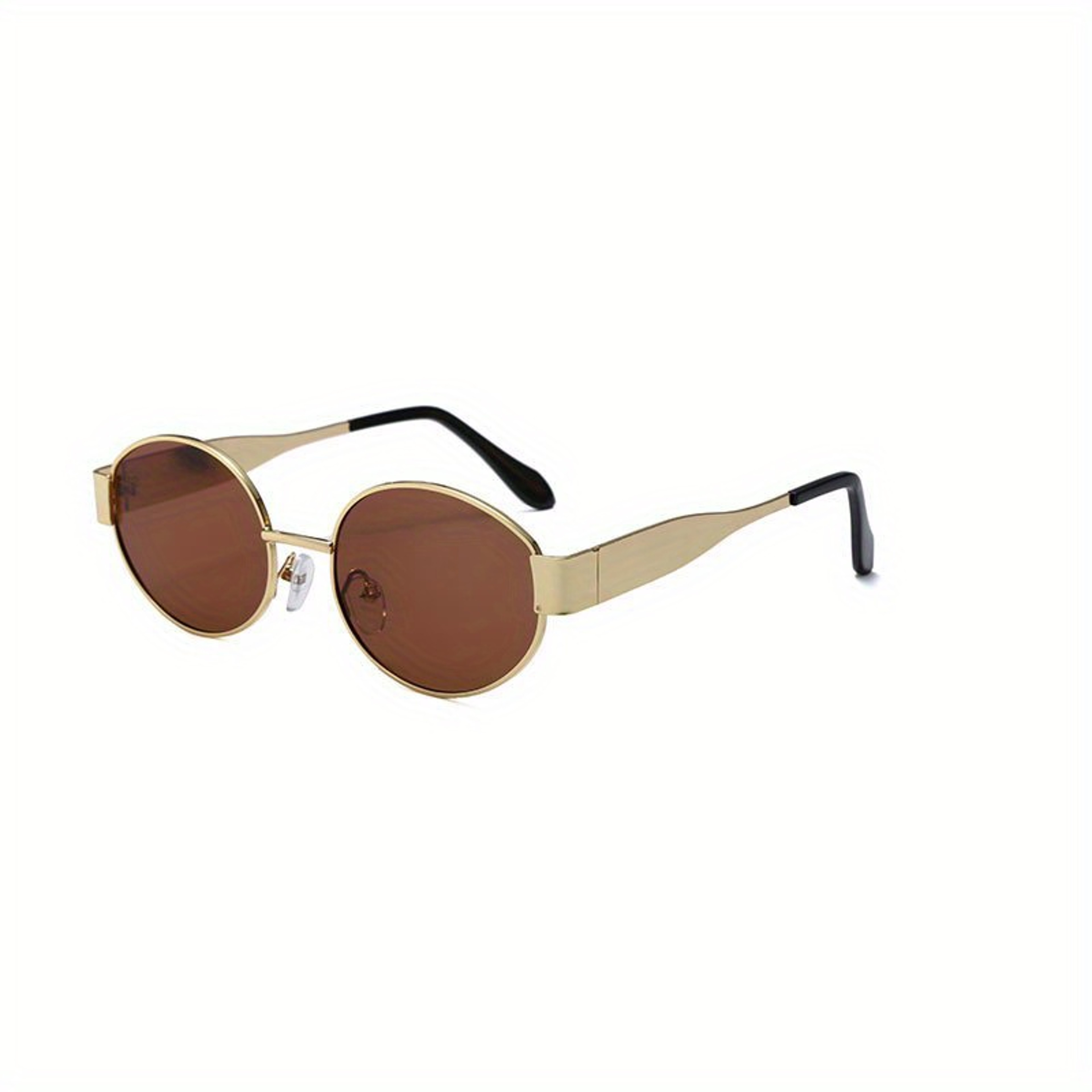 Trendy Oval Sunglasses for Men and Women Classic Metal Frame Shades – view 9