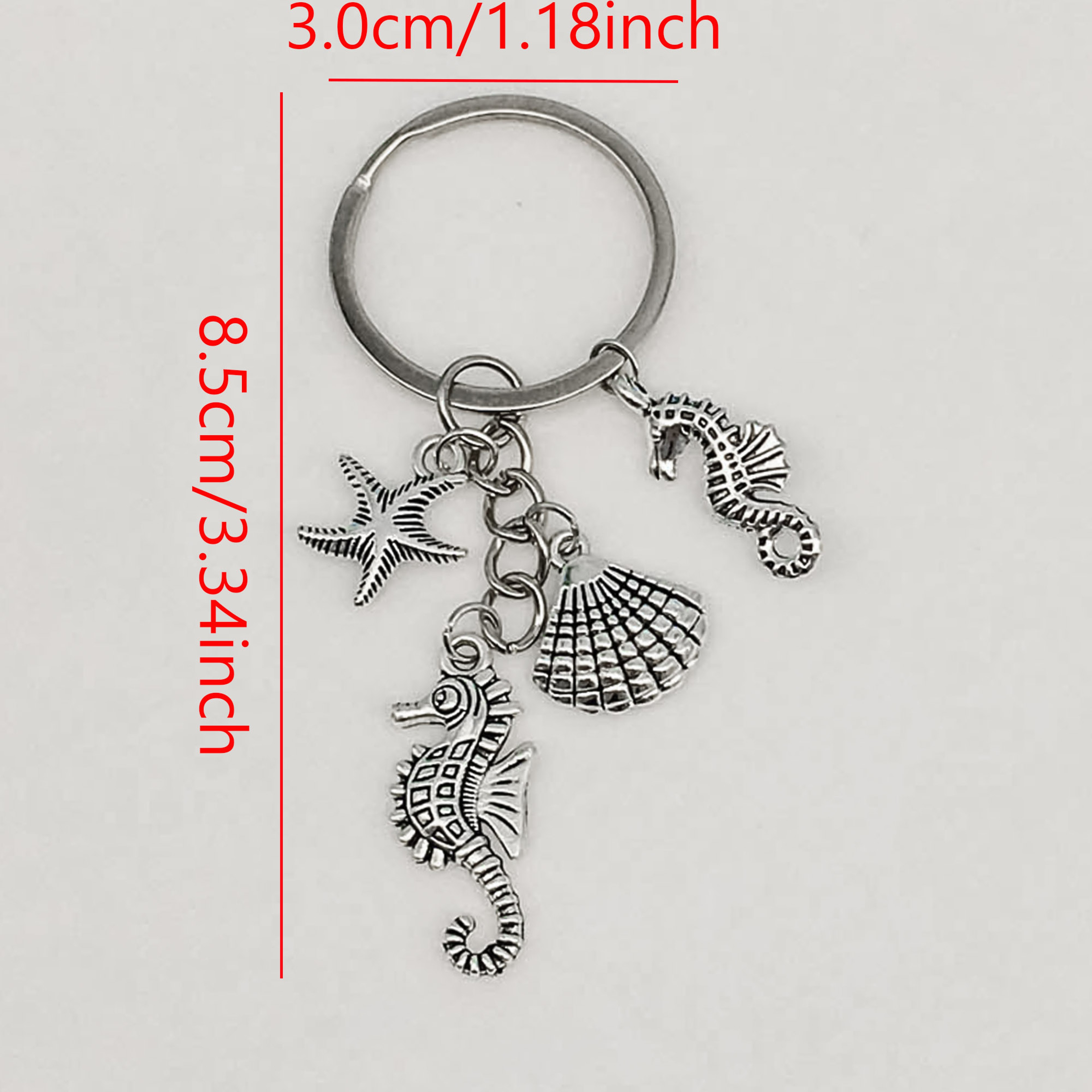 Sea Life Keychain with Starfish and Seahorse Charms, the Ultimate Ocean Themed Gift – view 2