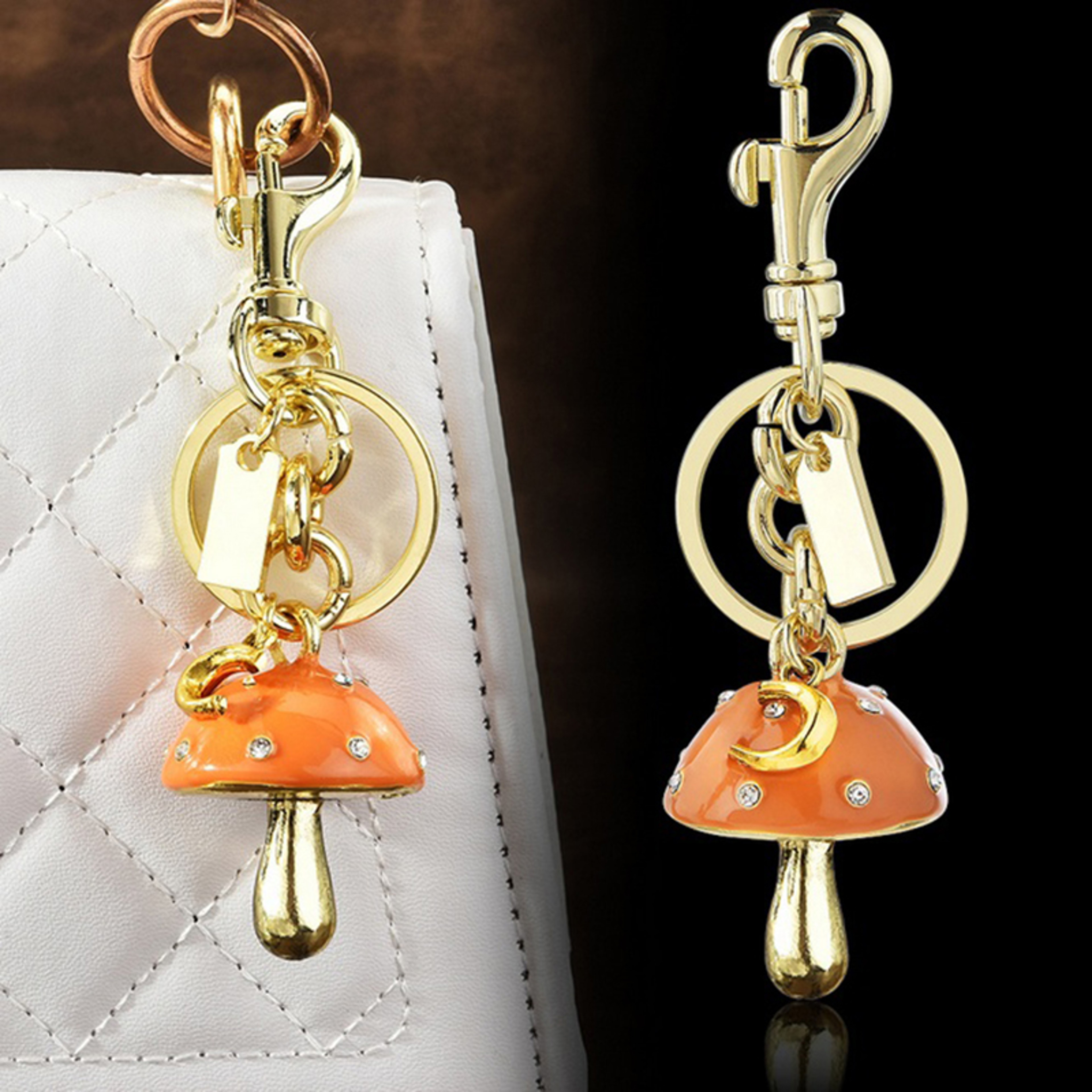 Mushroom Moon Pendant Keychain & Cute Bag Charm – view 3
