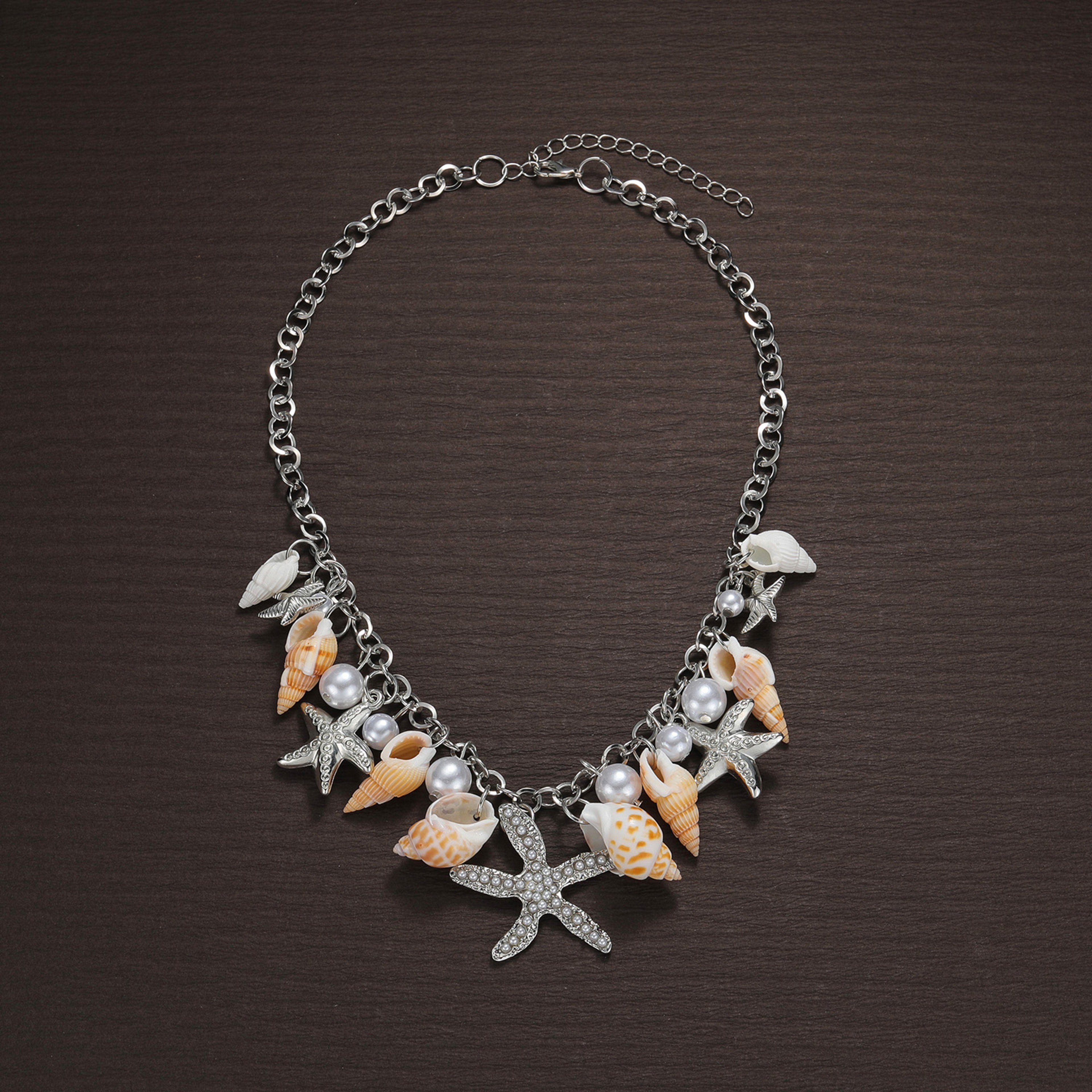 Bohemian Conch Shell Starfish Pearl Necklace For Women 5
