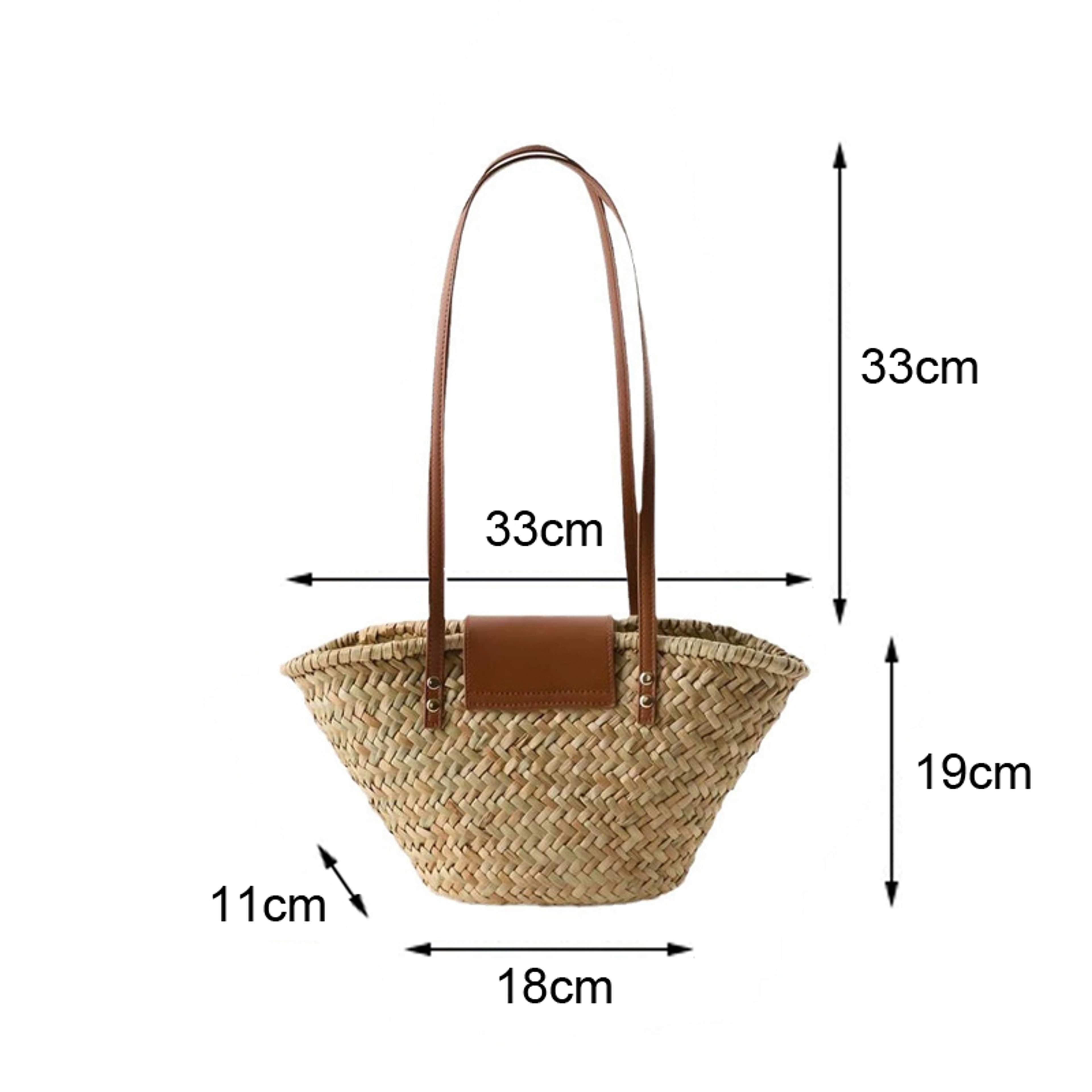 Hylhexyr Woven Rattan Shoulder Bag and Summer Beach Tote – view 2