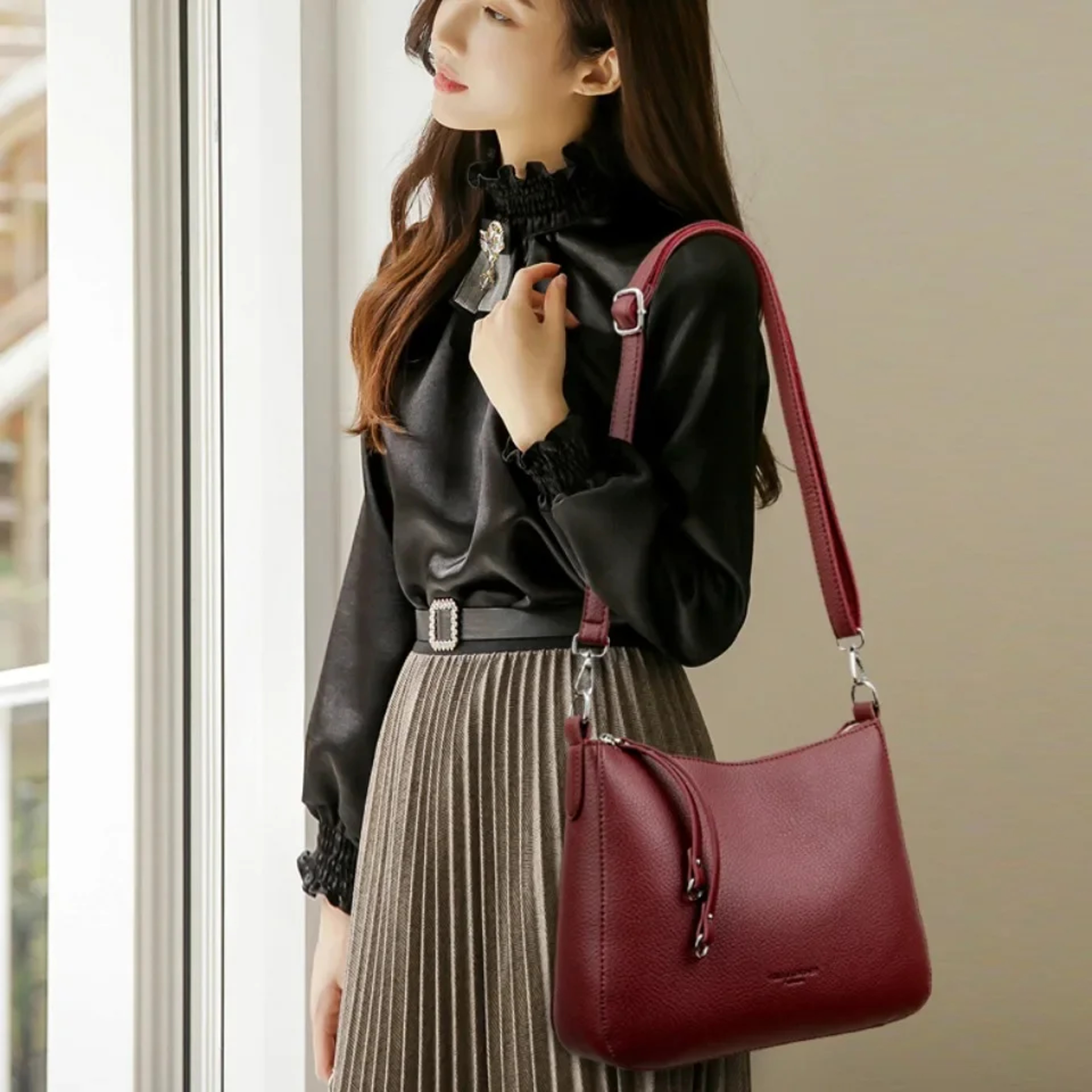 Soft Leather Shoulder Bag Luxury Designer Crossbody Tote – view 2