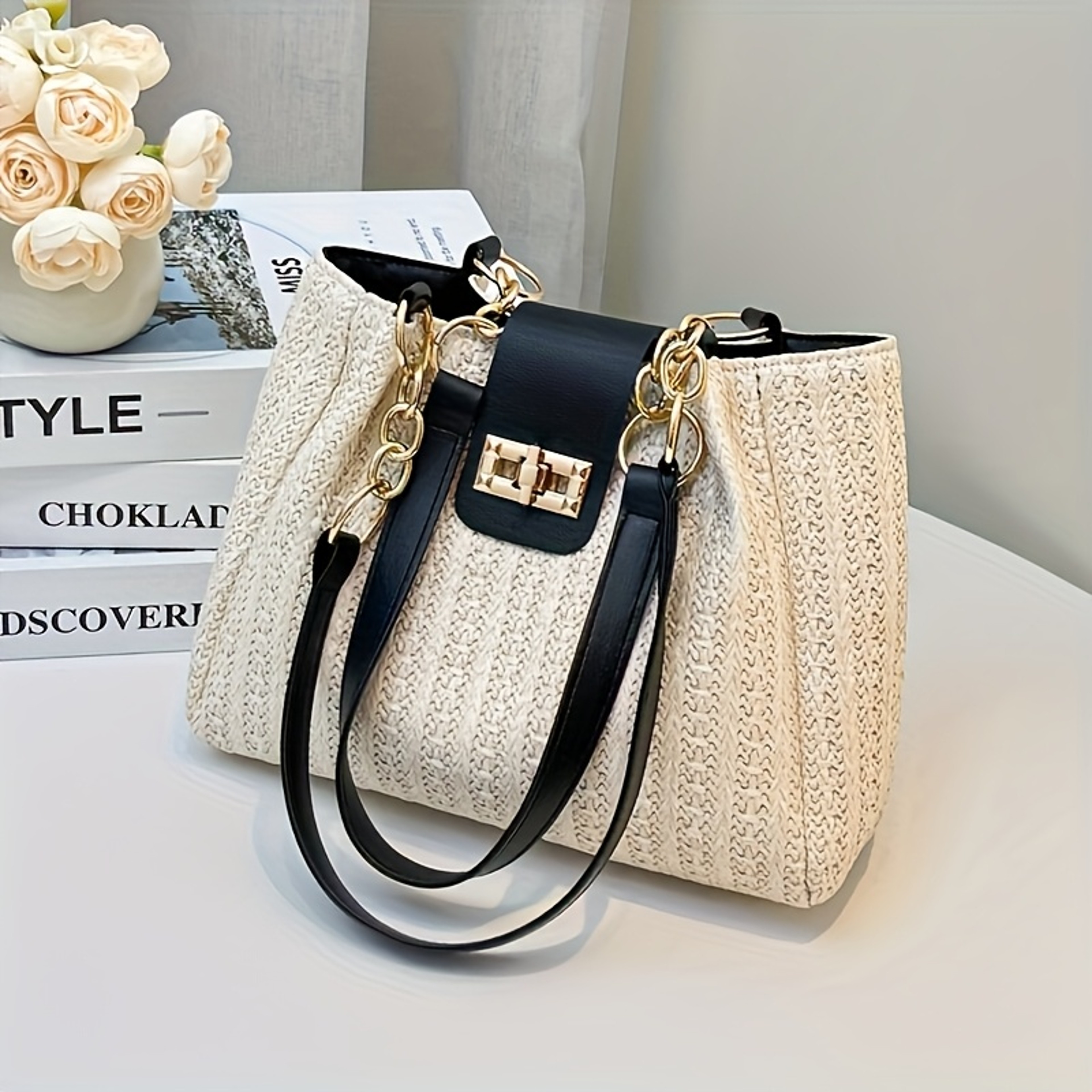 Korean Woven Leather Shoulder Bag – view 7
