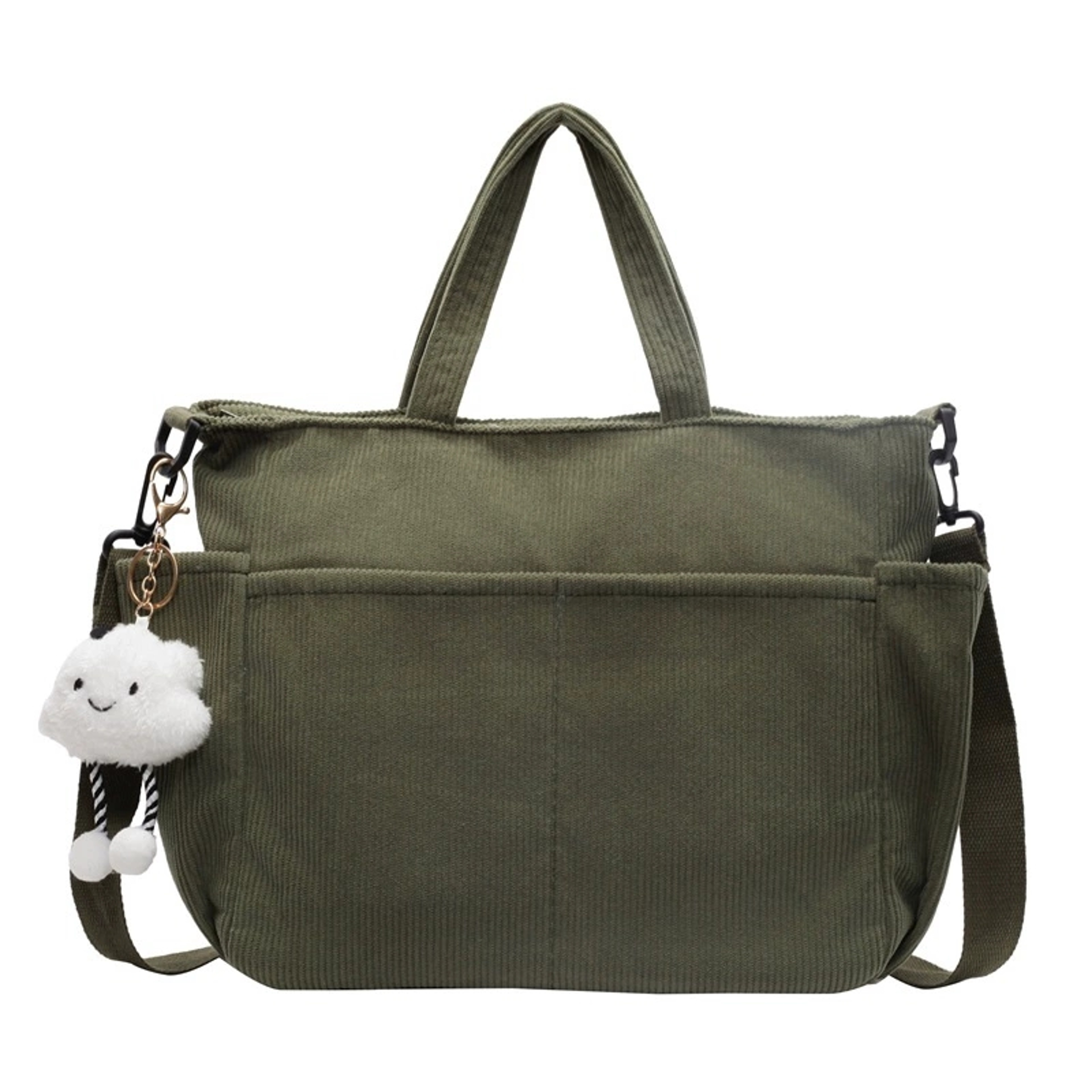 Chic Corduroy Tote Bag with Zipper – view 7
