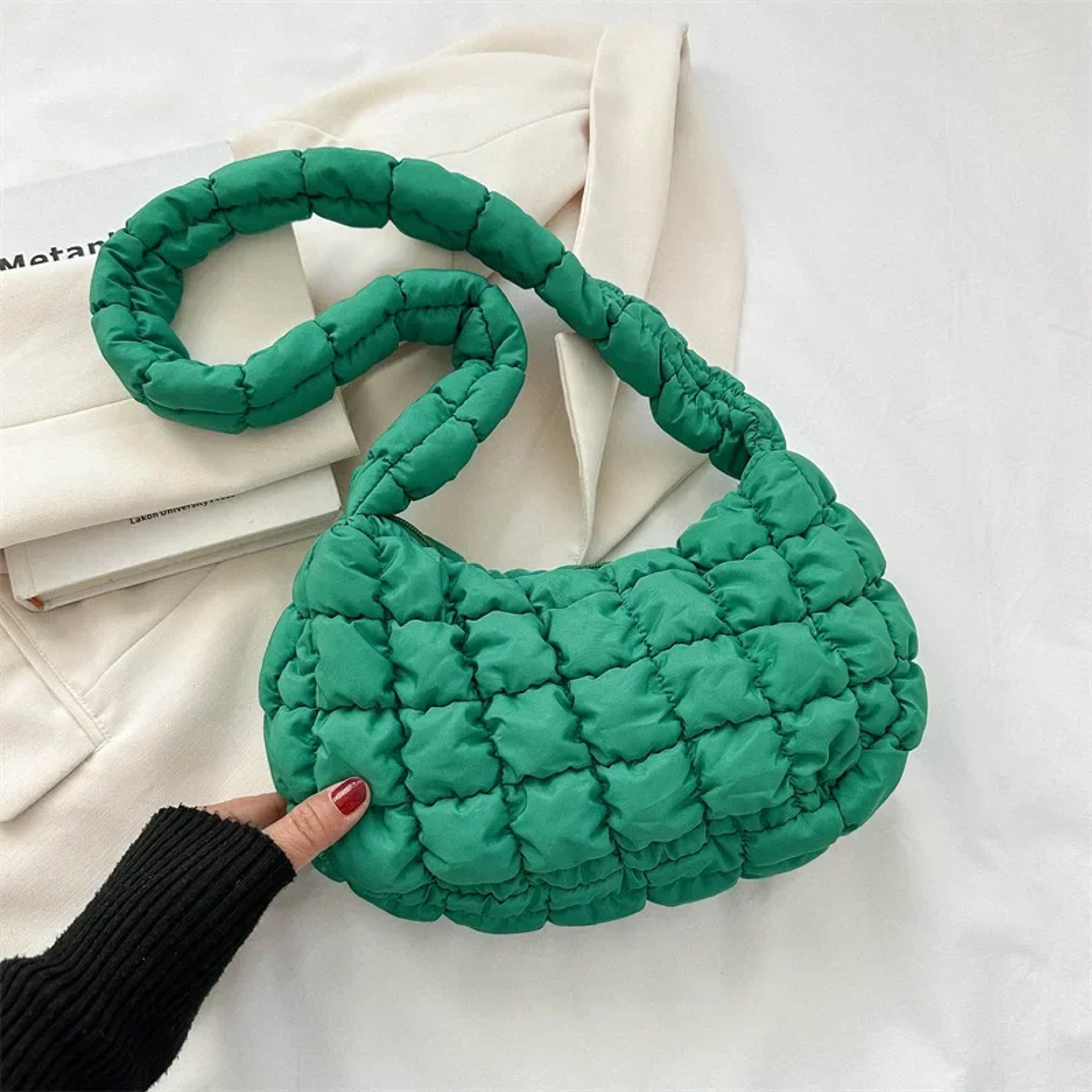 Quilted Puffer Tote and Cloud Shoulder Bag – view 10