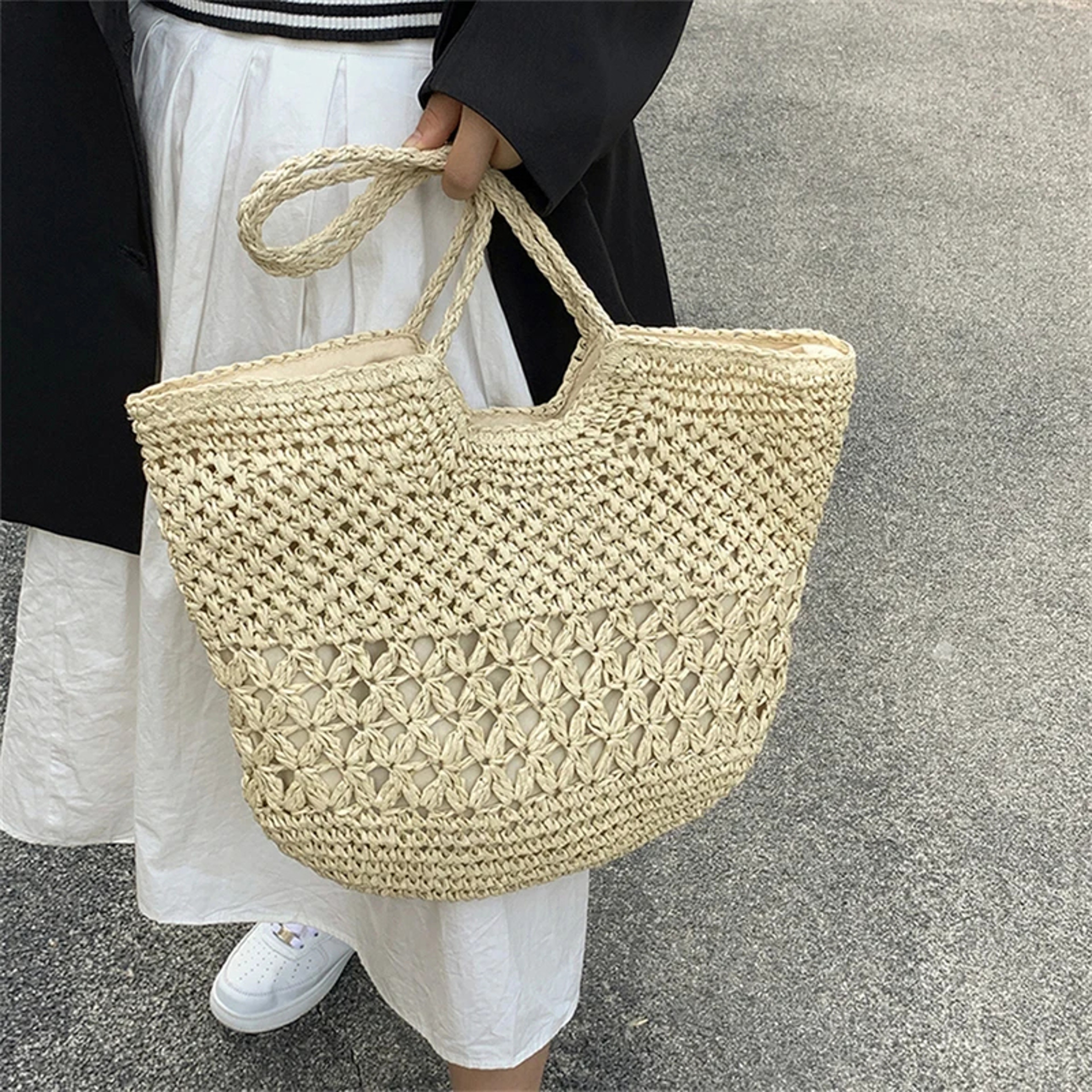 Luxury Casual Straw Weave Bags Large Capacity Travel Tote and Beach Handbag – view 3