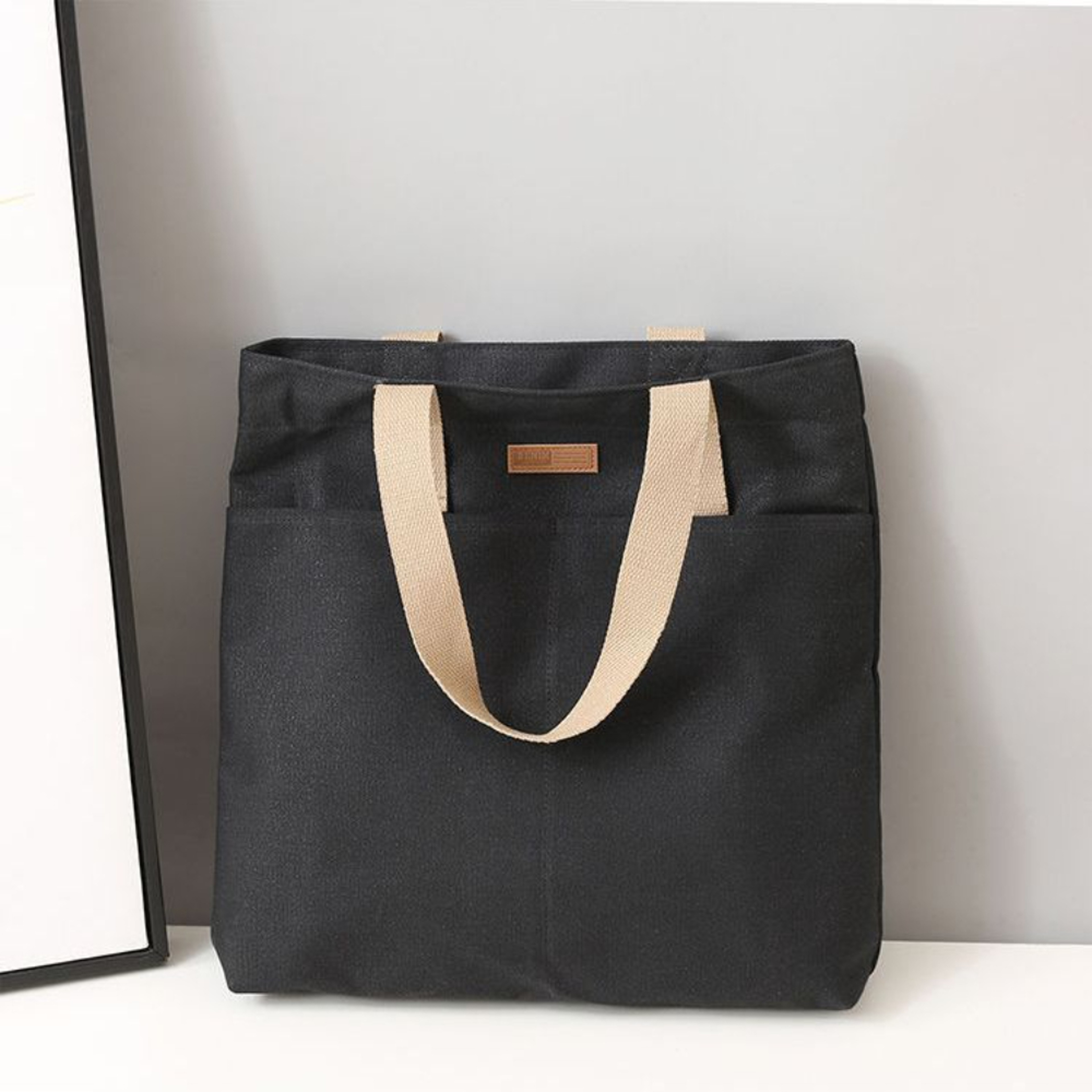 Modern canvas tote bag with large capacity for everyday style – view 8