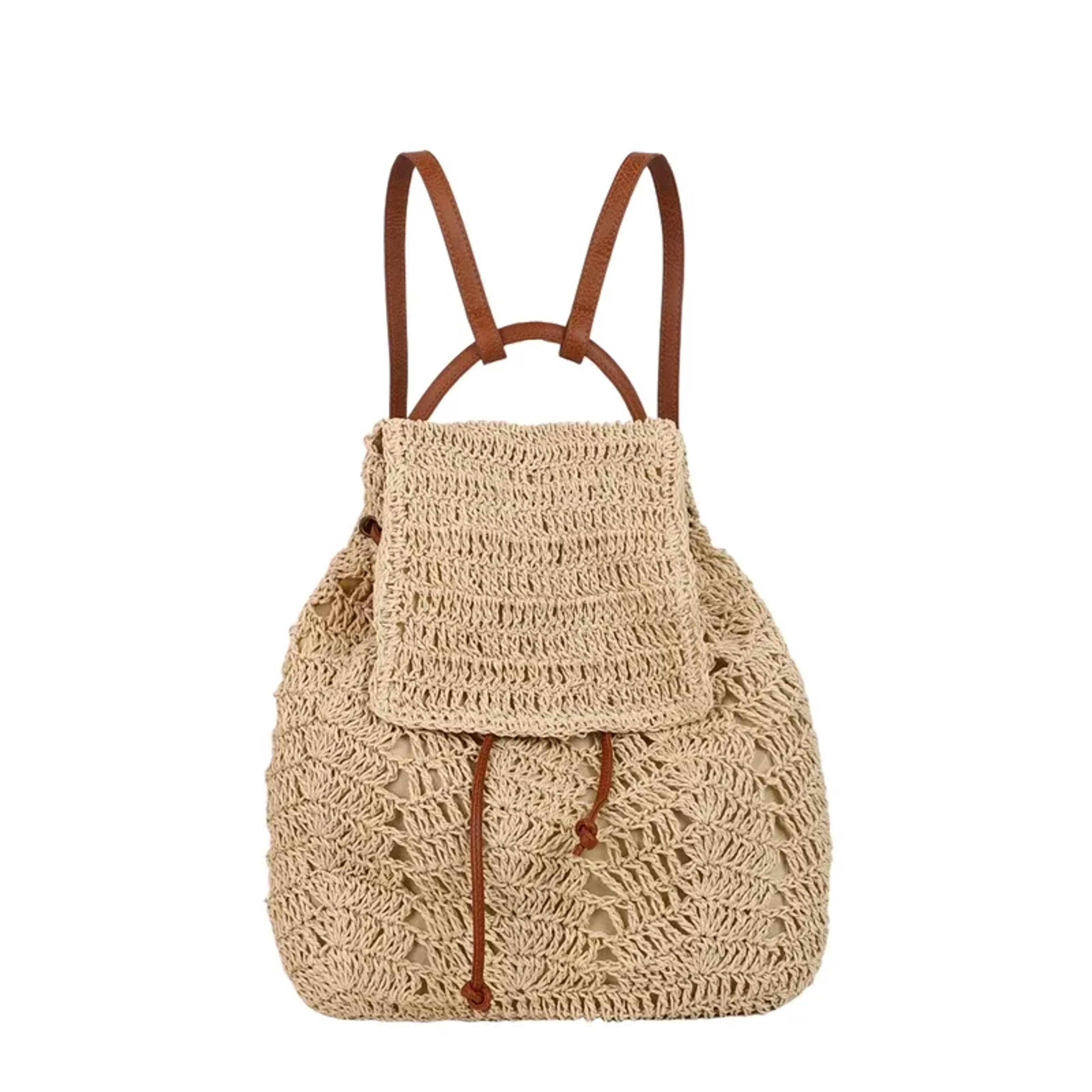 Handwoven Straw Backpack women – view 8