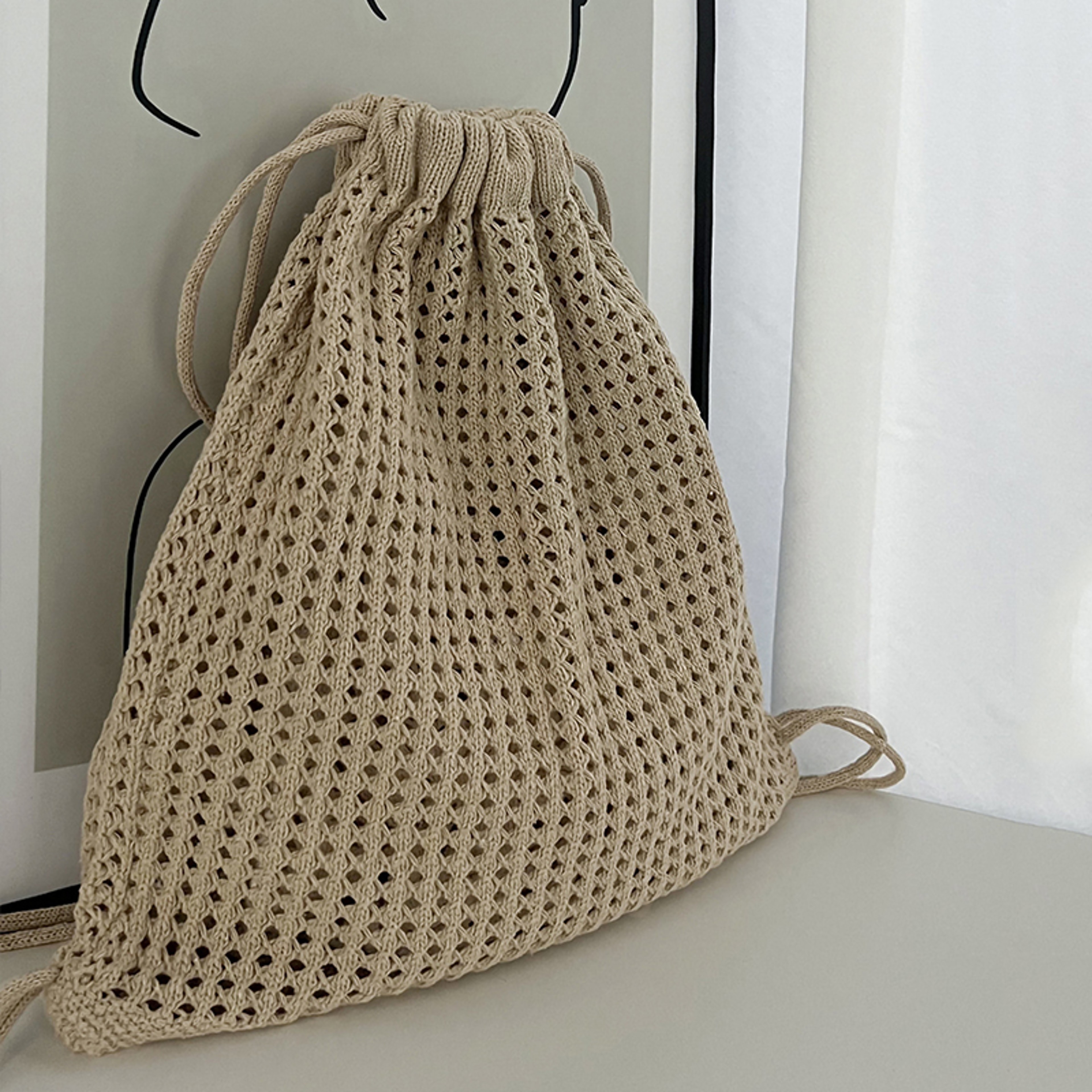 Bohemian Crochet Backpack and Lazy Style Knit Shoulder Bag – view 6