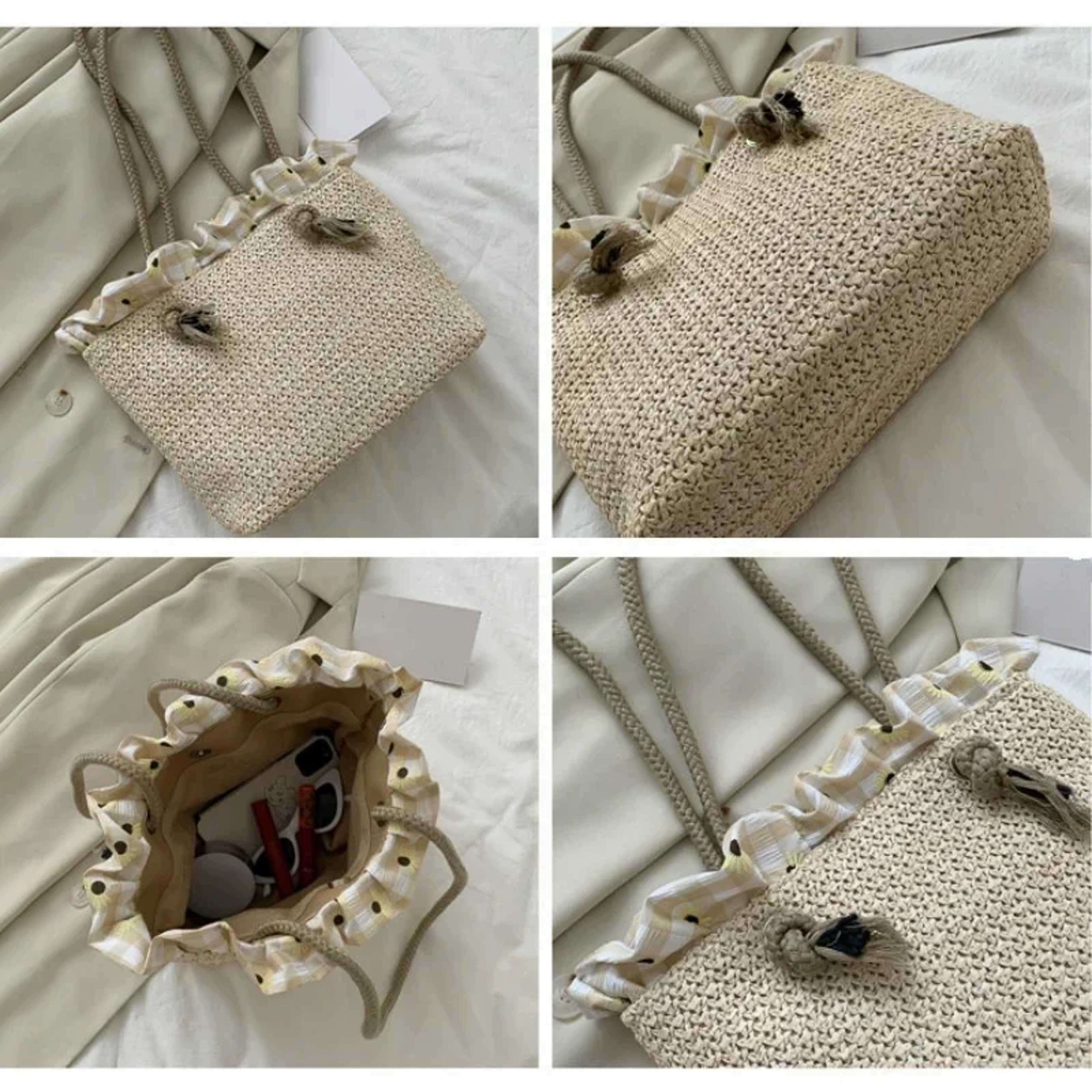 Korean Style Large Capacity Woven Straw Tote Bag for Summer Beach and Casual Wear – view 5