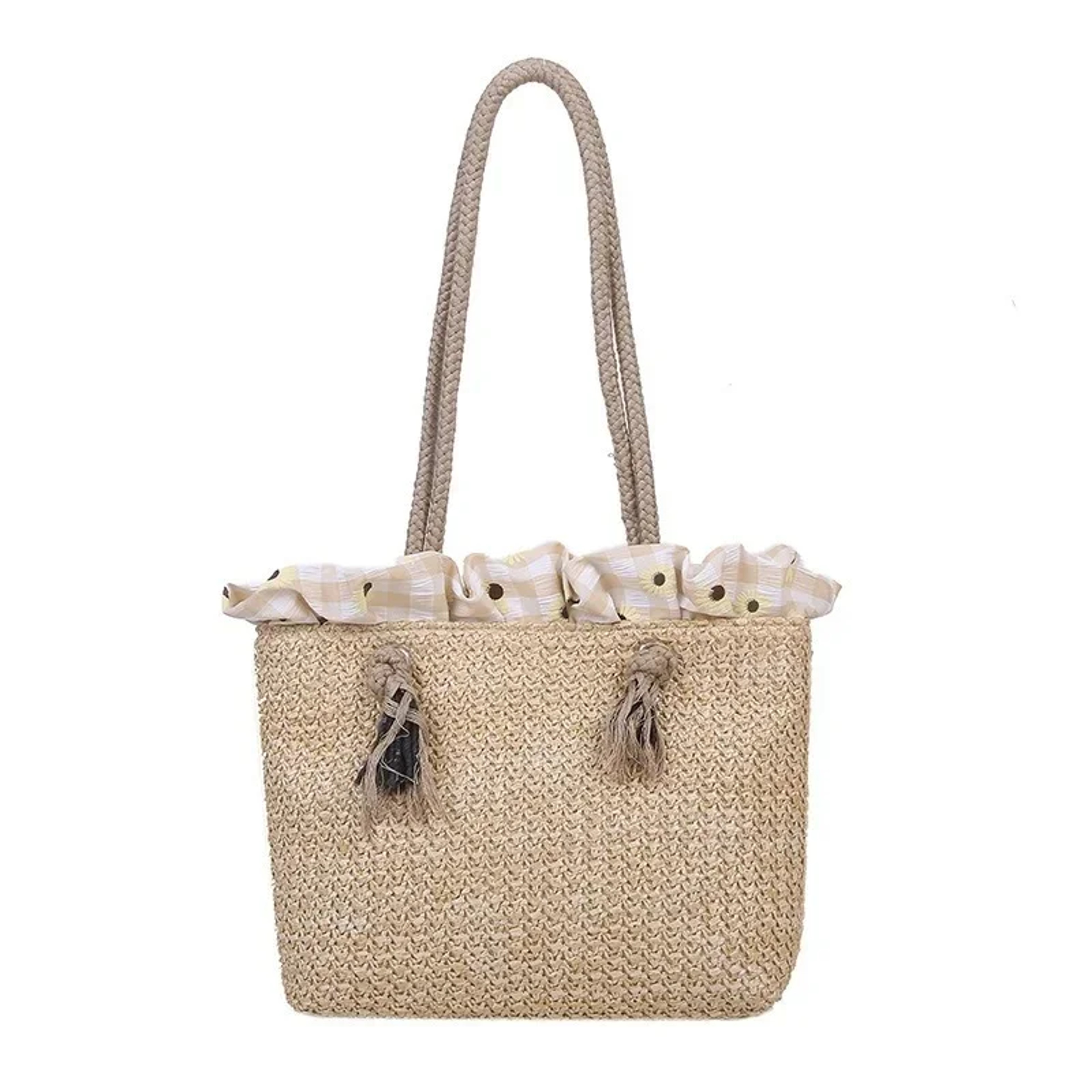 Korean Style Large Capacity Woven Straw Tote Bag for Summer Beach and Casual Wear – view 6