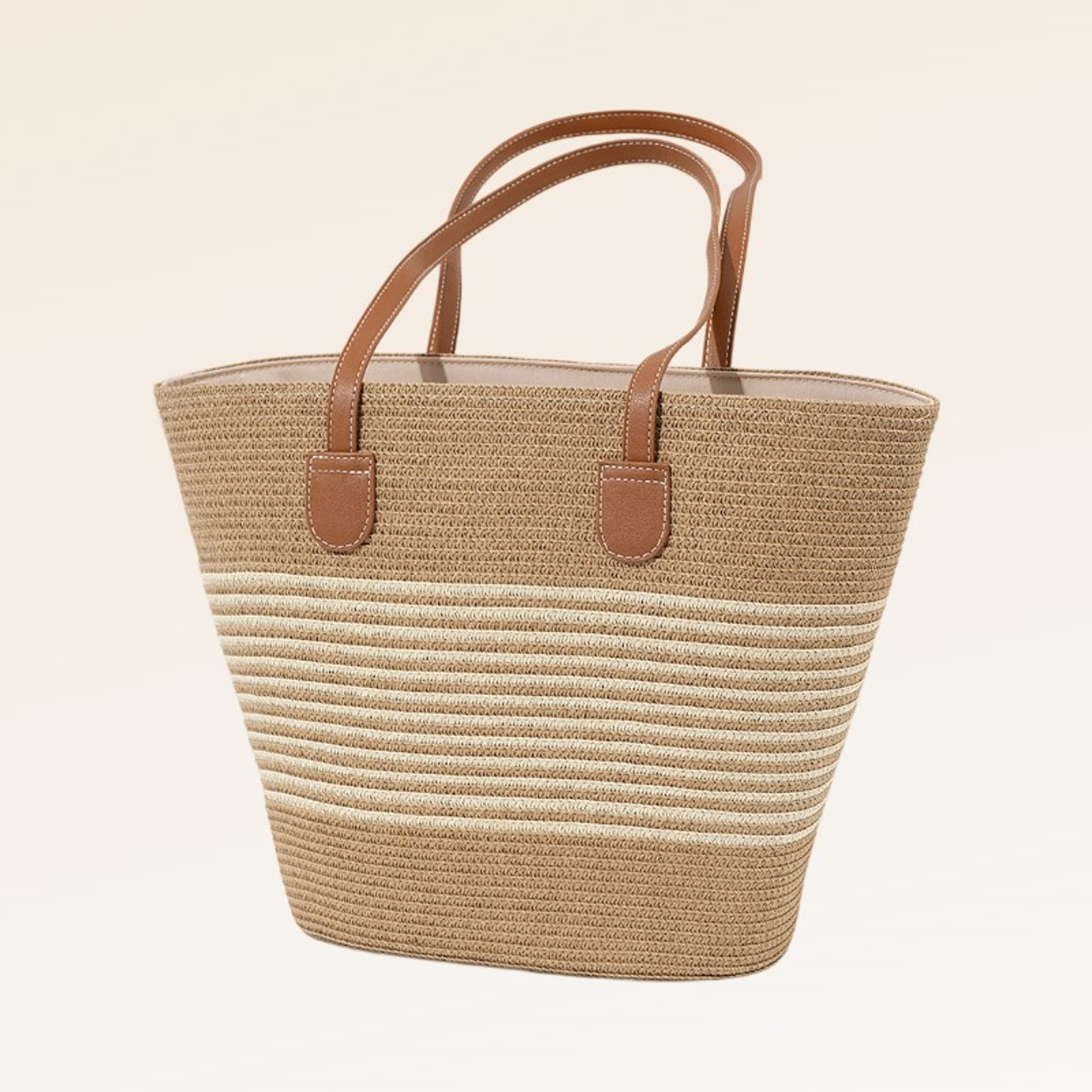 Vintage Woven Straw Bucket Bag and Large Beach Handbag – view 1