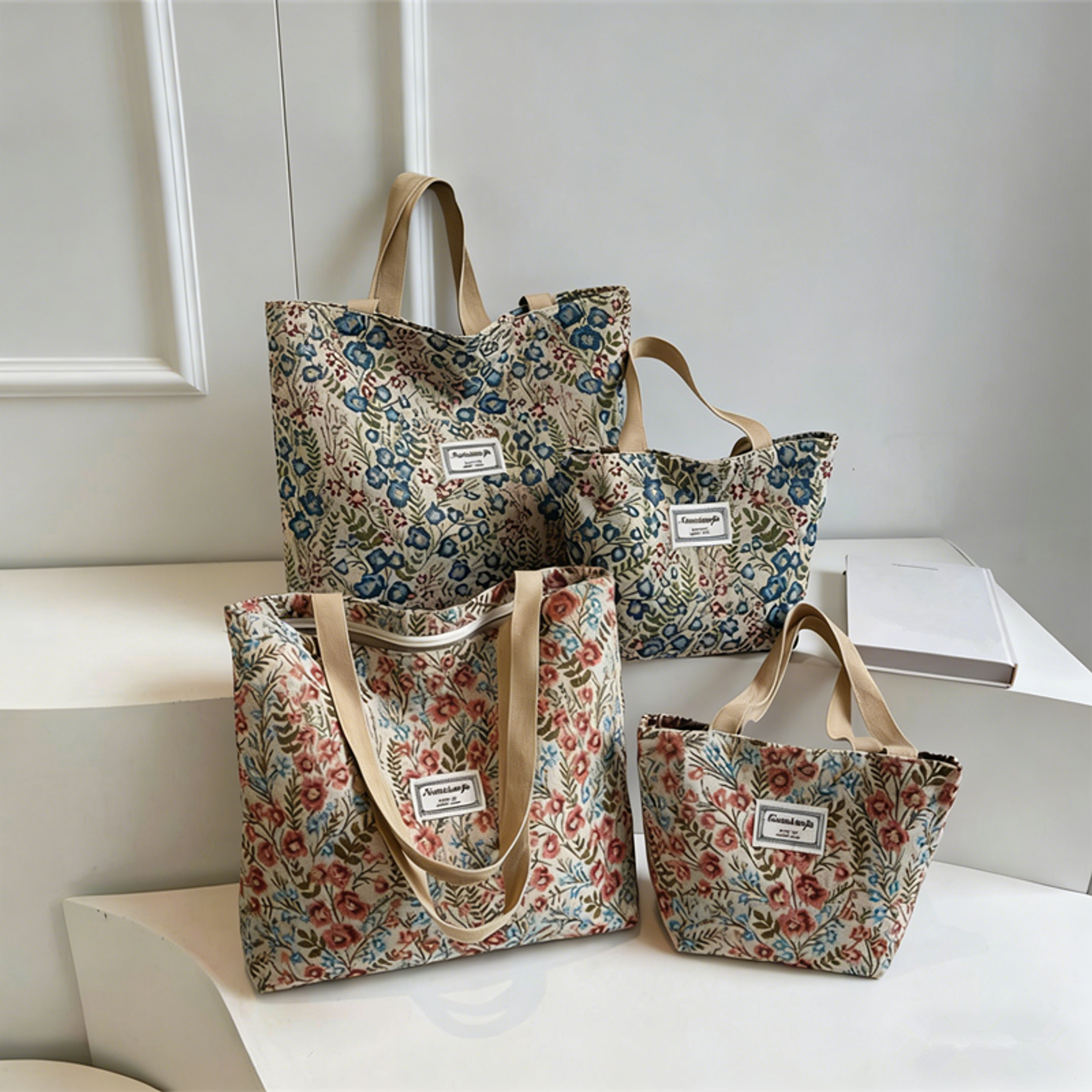 Floral Canvas Tote Bag and Embroidered Shoulder Bag – view 3
