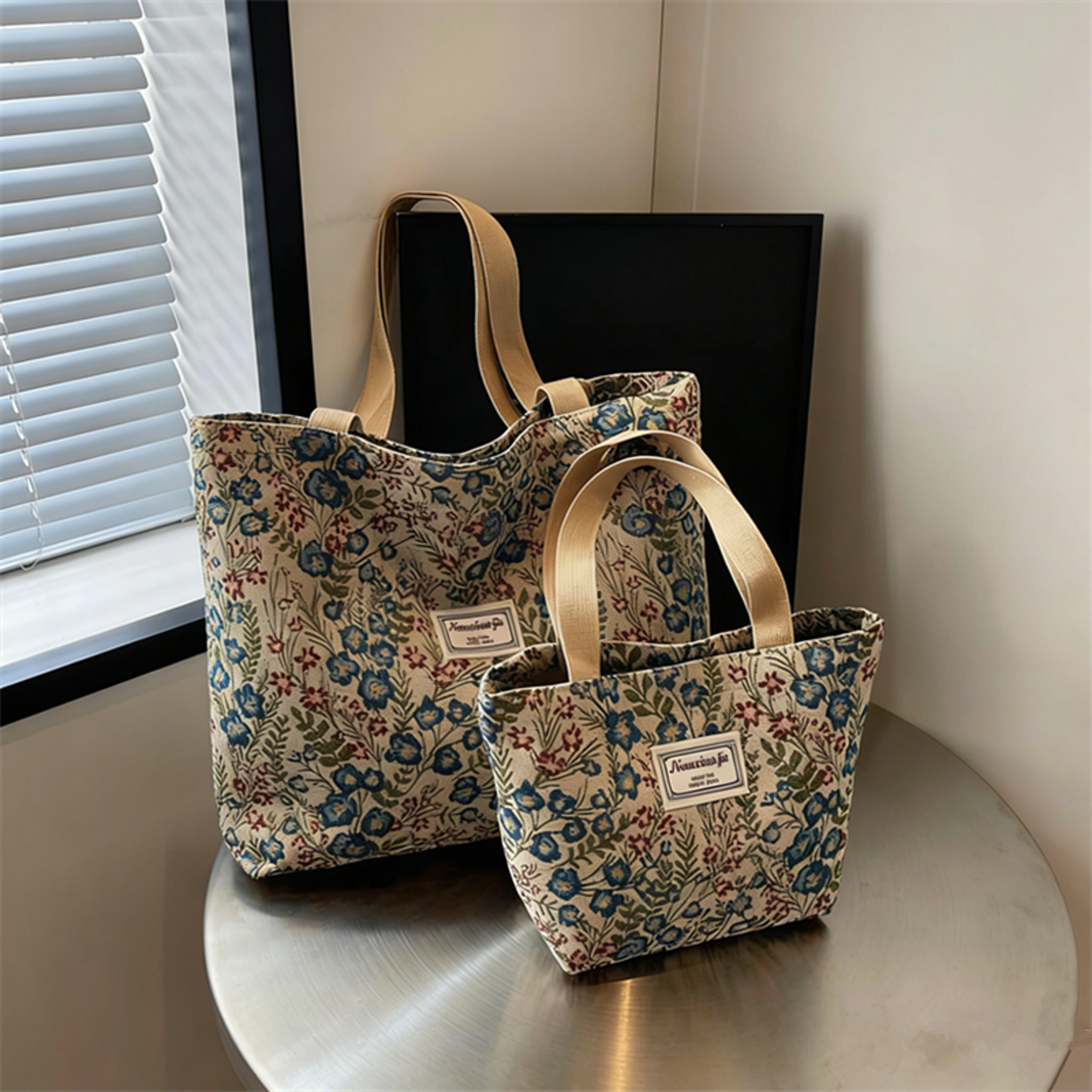 Floral Canvas Tote Bag and Embroidered Shoulder Bag – view 4