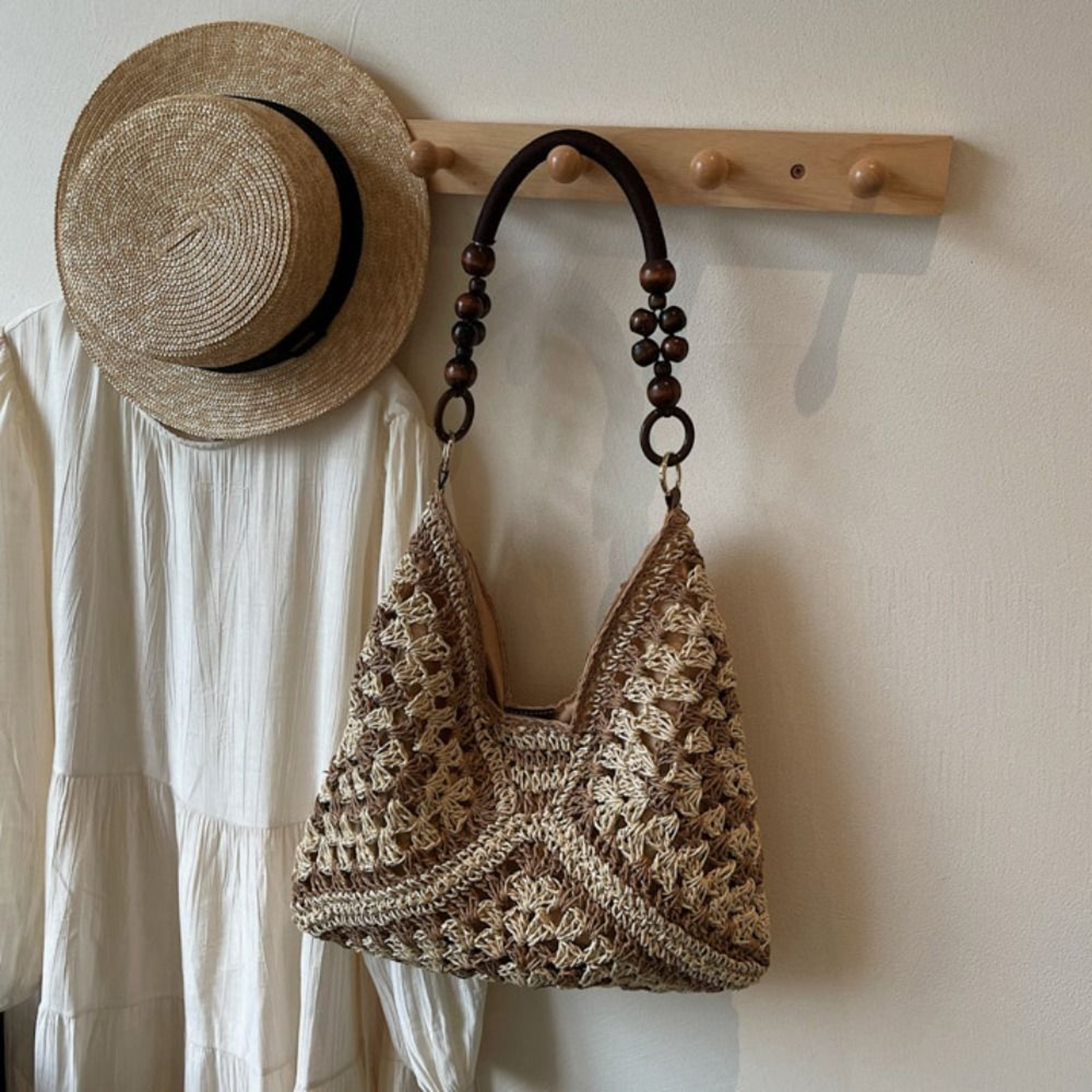 Bohemian Straw Beach Bag Large Capacity Summer Woven Handbag – view 3