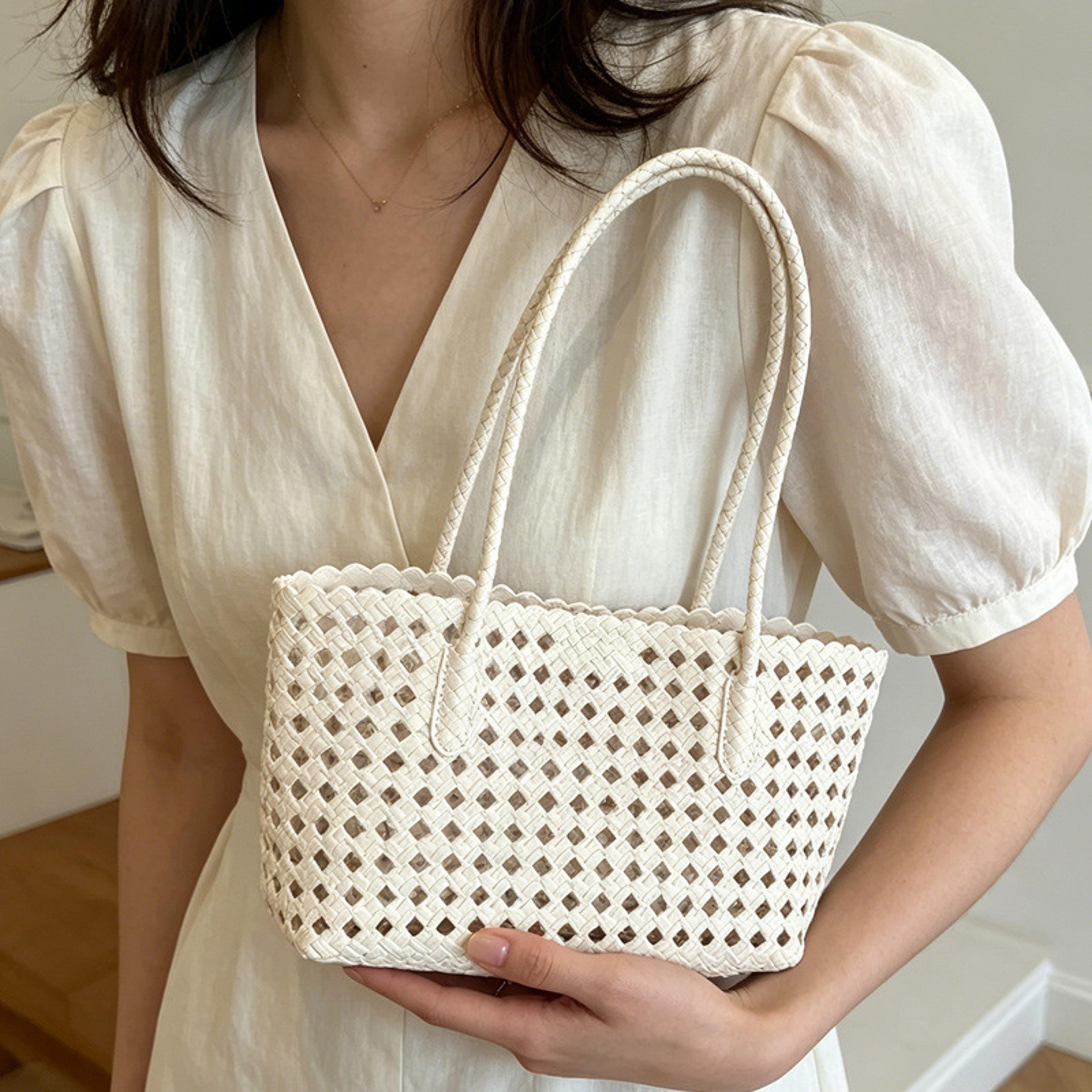 Chic Knit mesh beach bag & crochet handbag for Summer Vacations – view 6