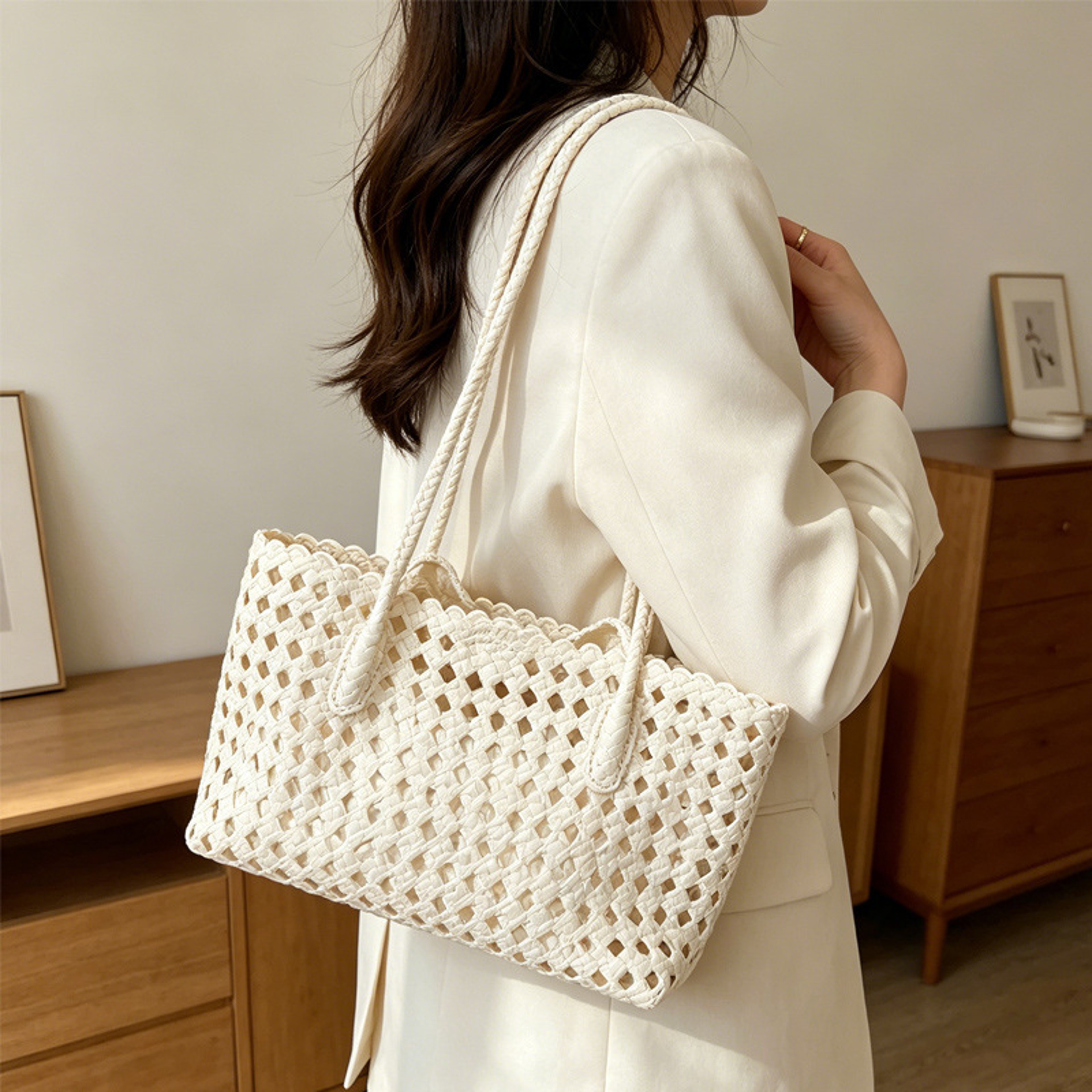 Chic Knit mesh beach bag & crochet handbag for Summer Vacations – view 8