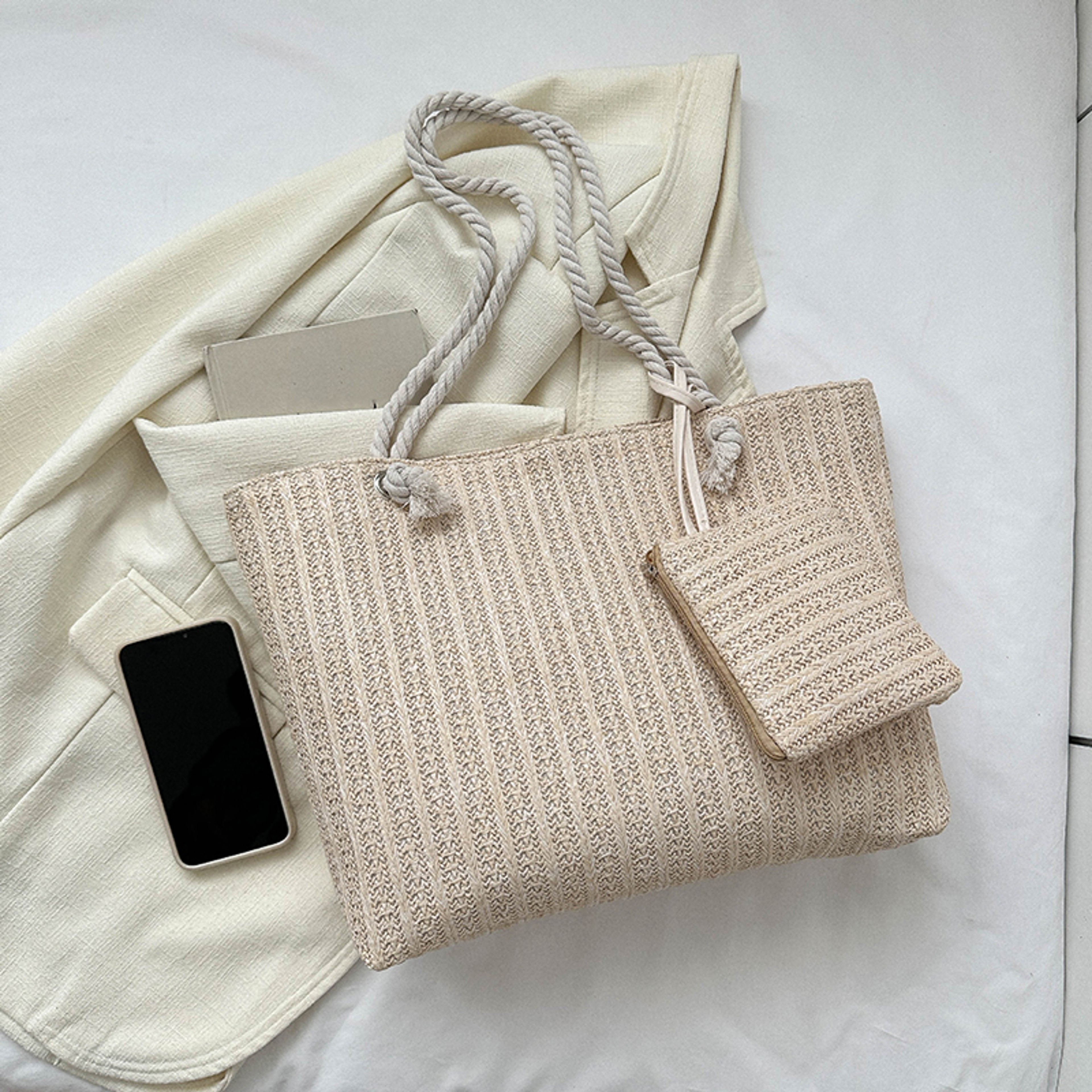 Woven Straw Tote Bag Large Capacity Summer Beach Handbag – view 5